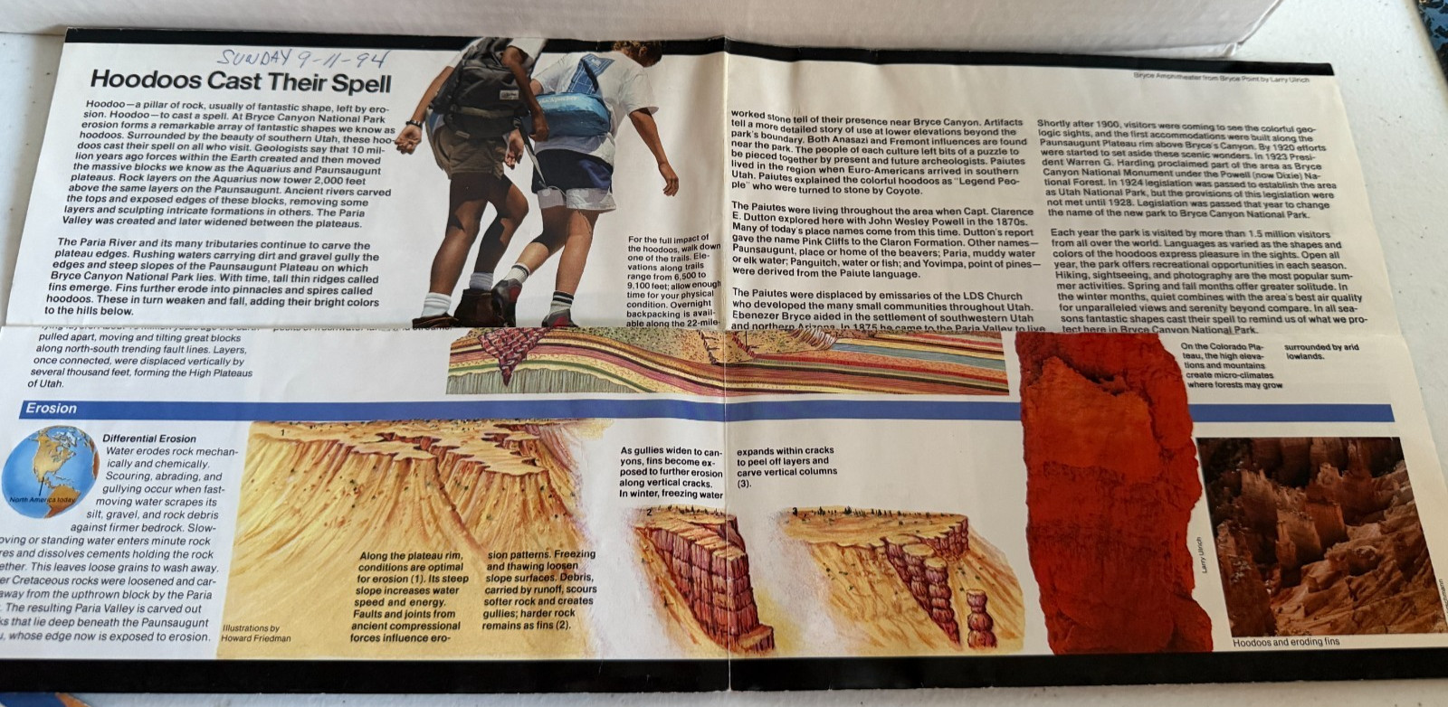 Vintage Bryce Canyon National Park Official Map and Guide US Dept of Interior!