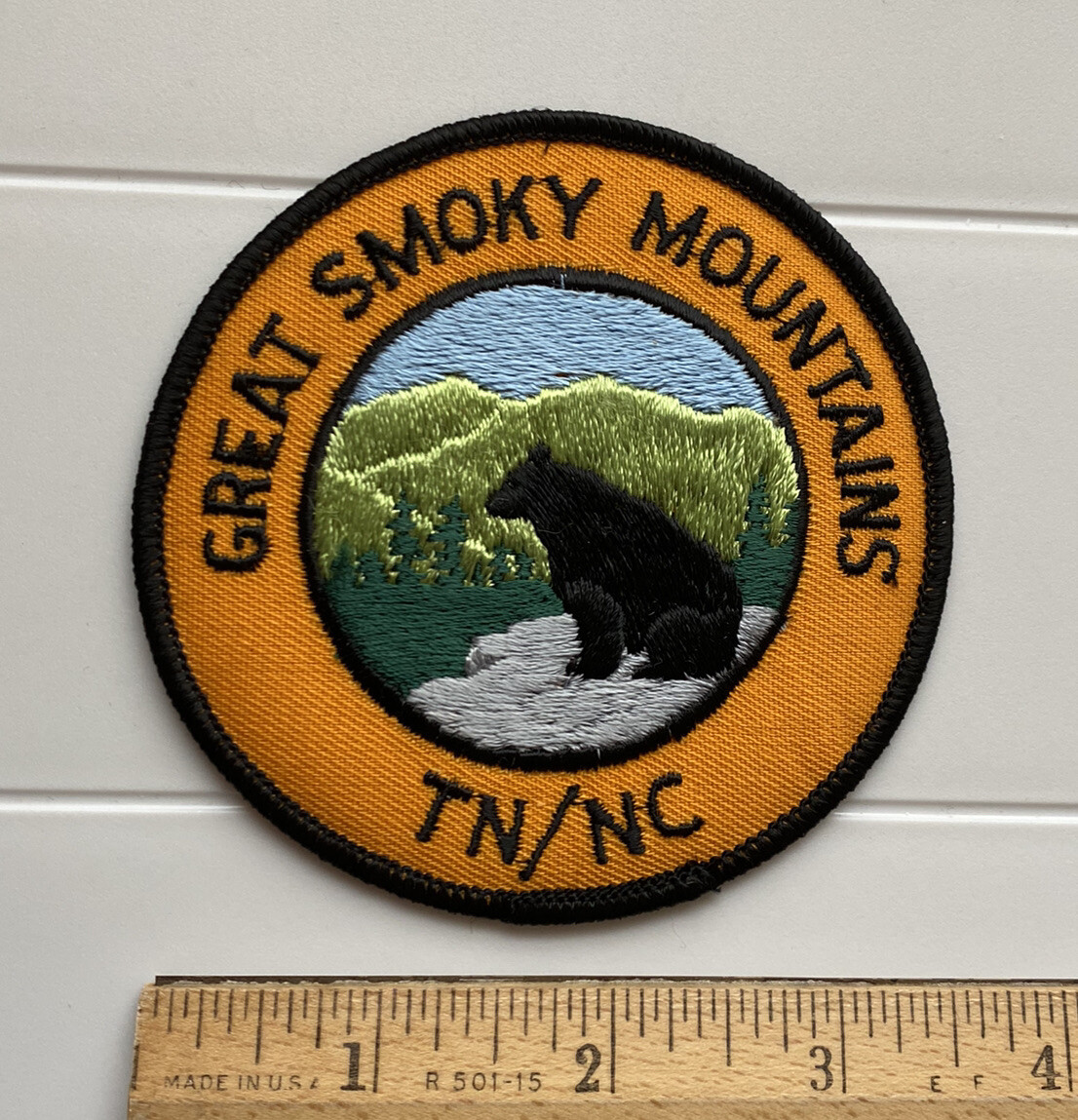 Great Smoky Mountains National Park Smokies Black Bear Round Embroidered Patch