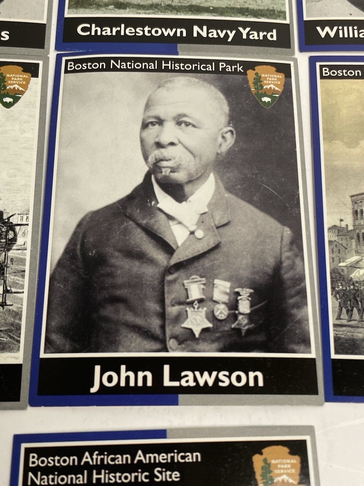 Set (7) NPS BOSTON NHS HISTORIC SITE Garrison Dry Dock Navy Yard Lawson CARDS