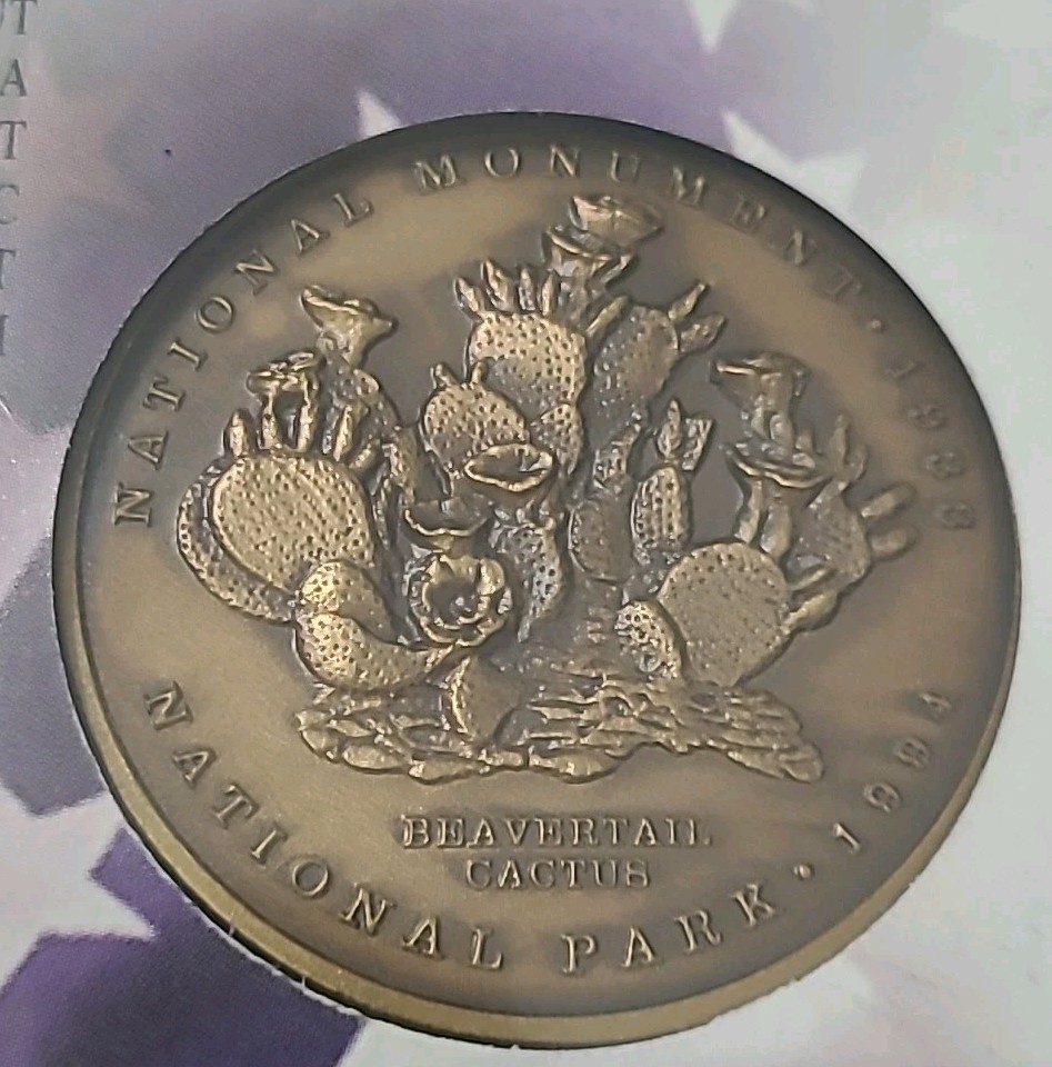 Death Valley National Park And Monument Medals Solid Bronze Coin Token Vtg. 2004