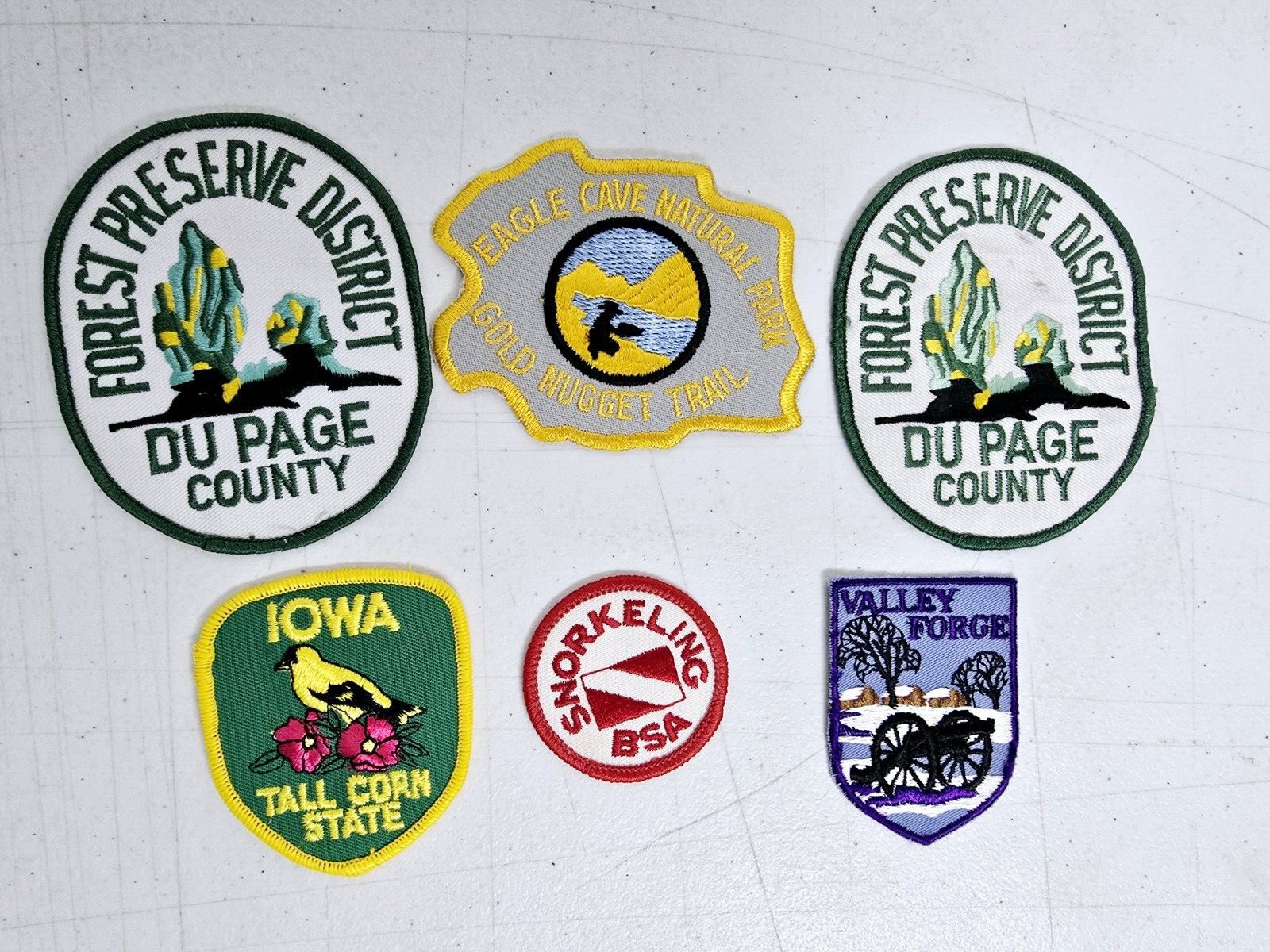 Lot of 6 Vintage Scout Patches: Snorkeling BSA, Forest Preserve Du Page County