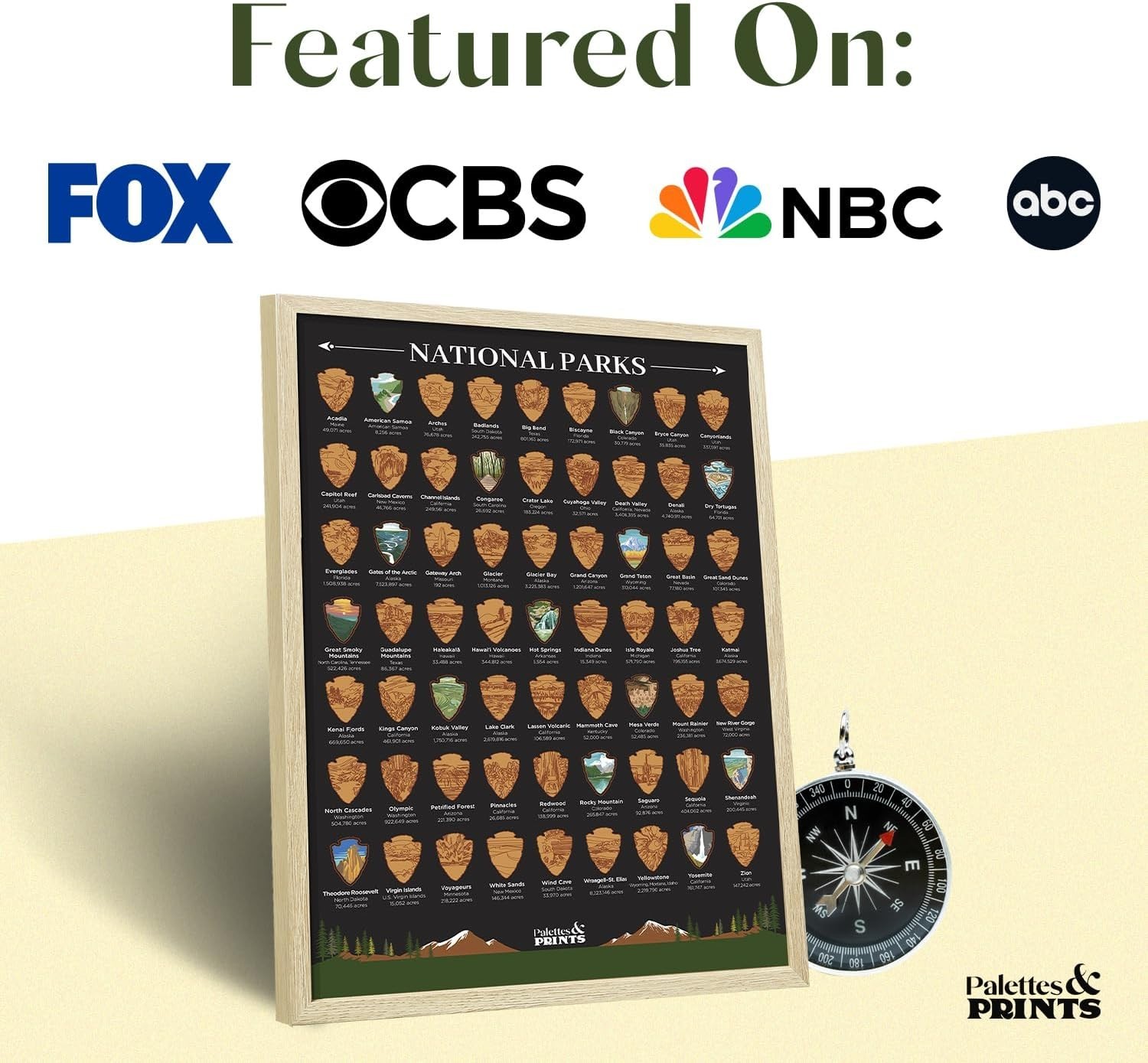 Framed National Parks Scratch Off Poster – National Park Gifts – National Pa…
