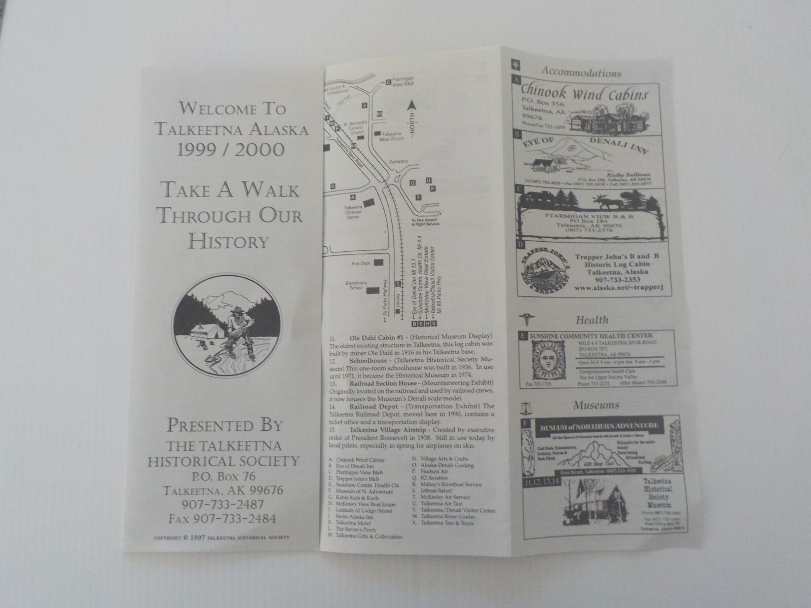 RARE/Two Vintage 1999-2000 Talkeetna, Alaska & Klondike Gold Rush Pamphlets
