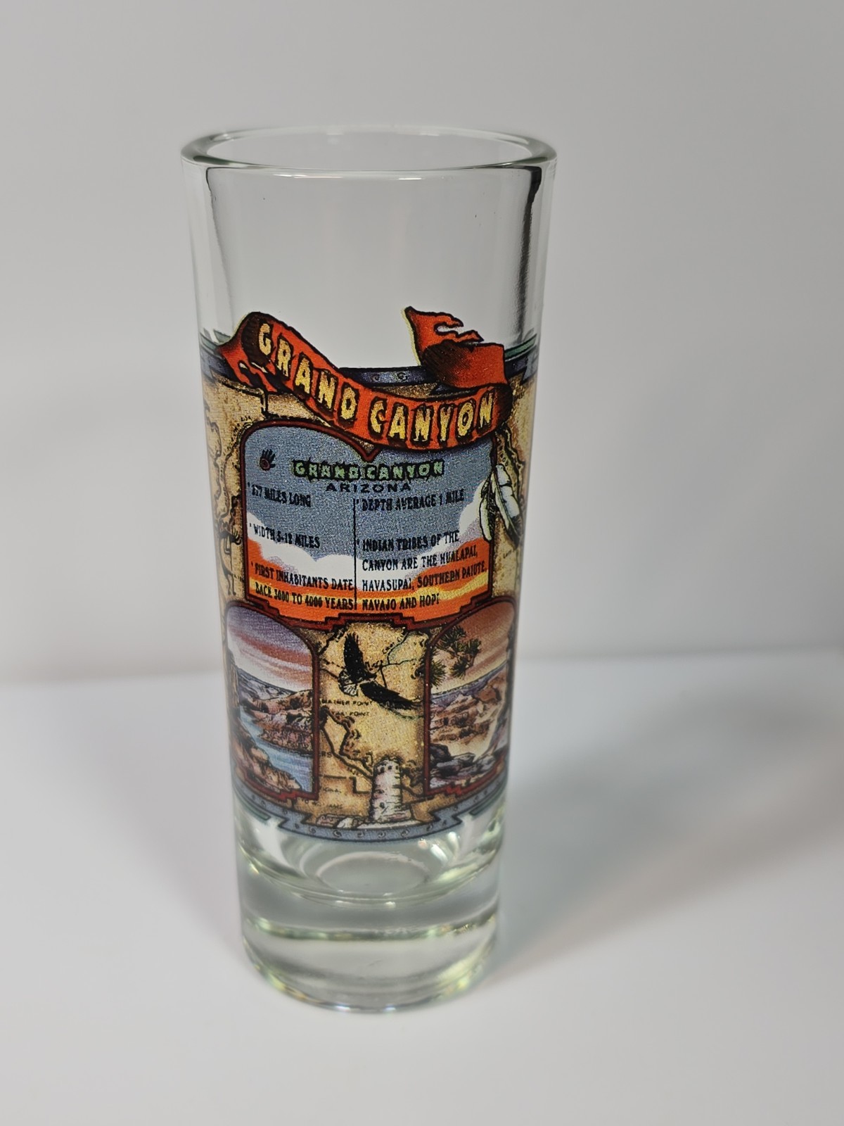 Grand Canyon National Park Travel Souvenir Tall Shot Glass Clear Glass Arizona