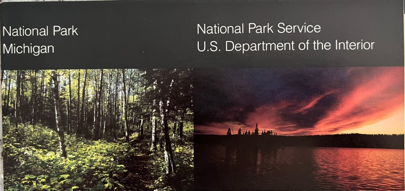 Vintage 1985 ISLE ROYALE NP – MI NATIONAL PARK SERVICE UNIGRID BROCHURE/MAP New