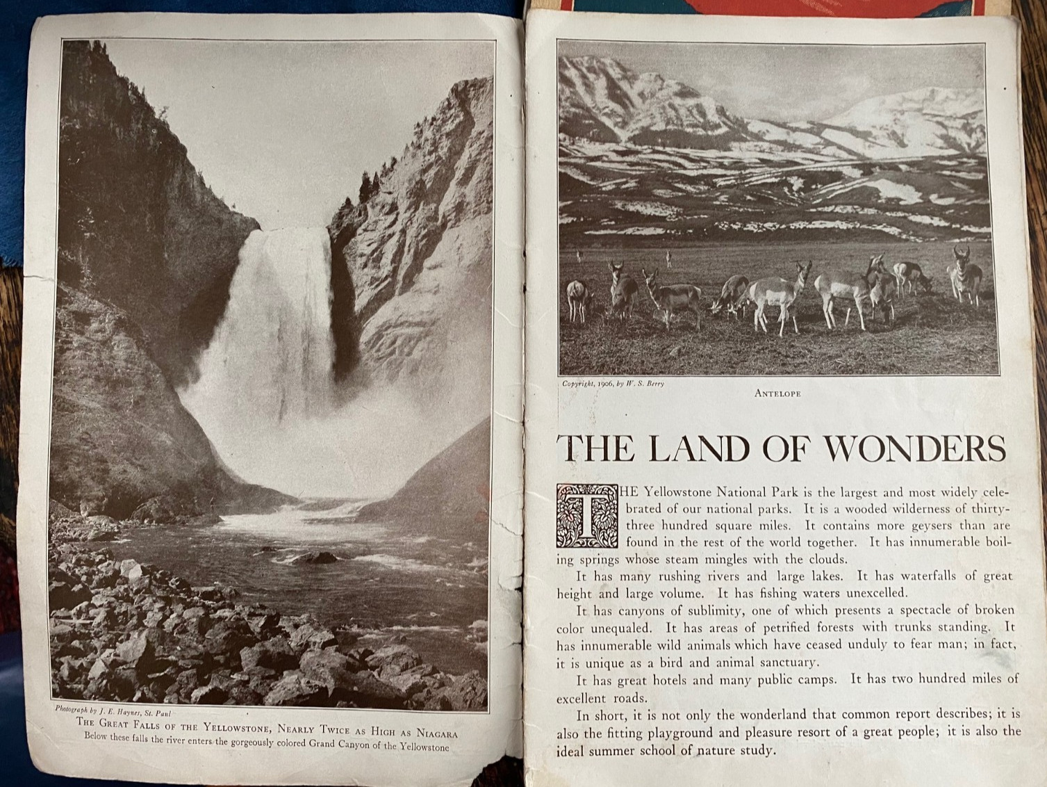 Vintage Brochures 1913, 1926 Yellowstone National Park, Wyoming,Northern Pacific