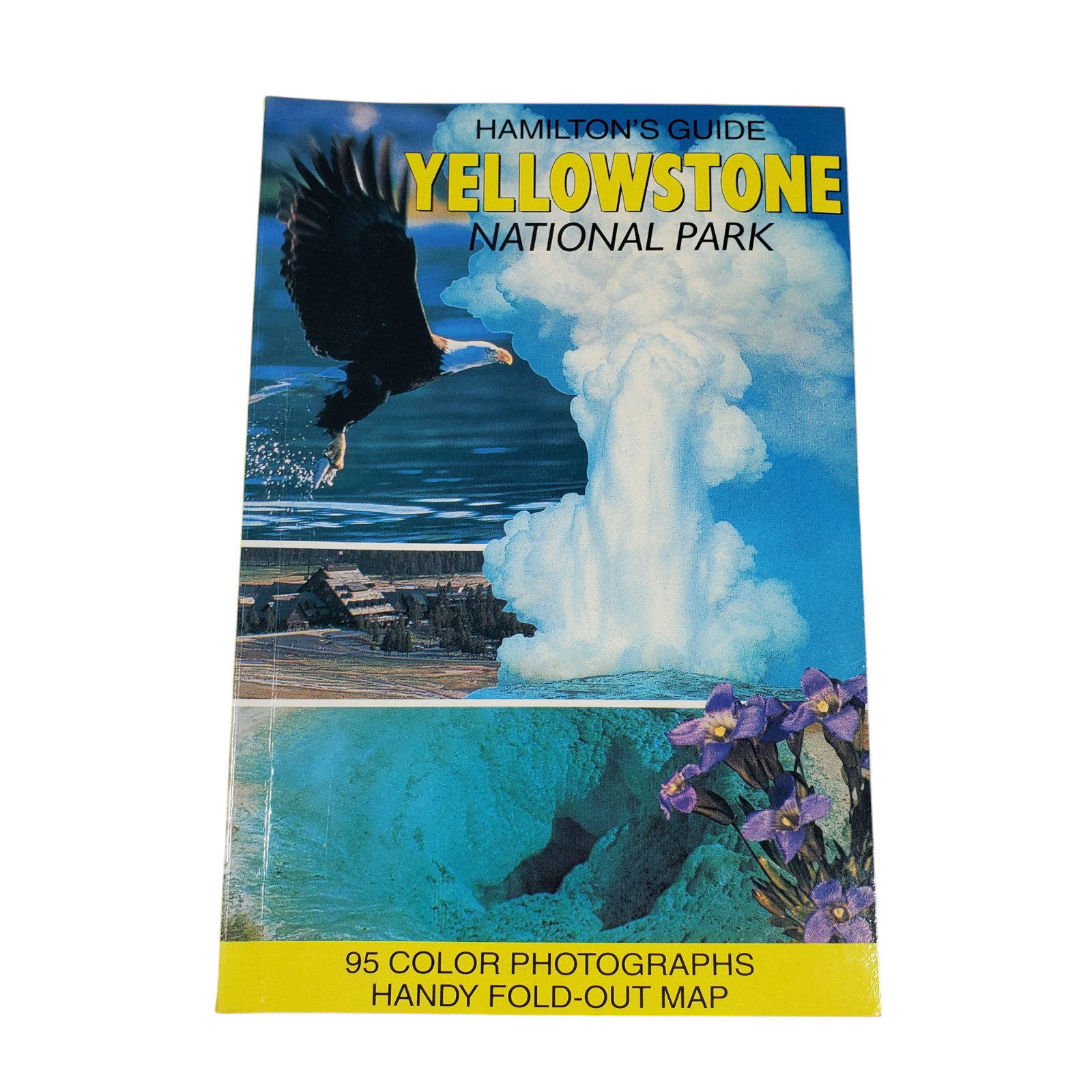 VTG 1999 Hamilton’s Guide Yellowstone National Park Book Photos Fold-Out Map