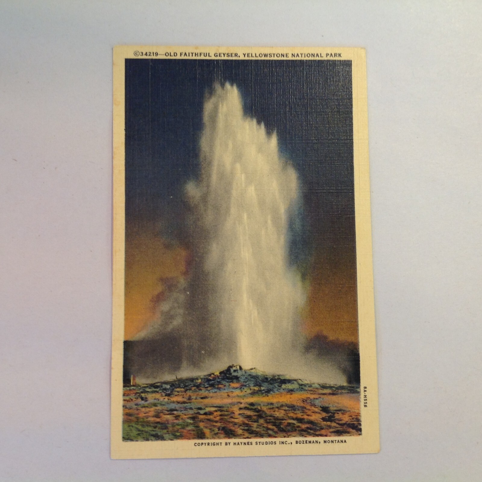 Vintage Souvenir Postcard Old Faithful Geyser Yellowstone National Park Image