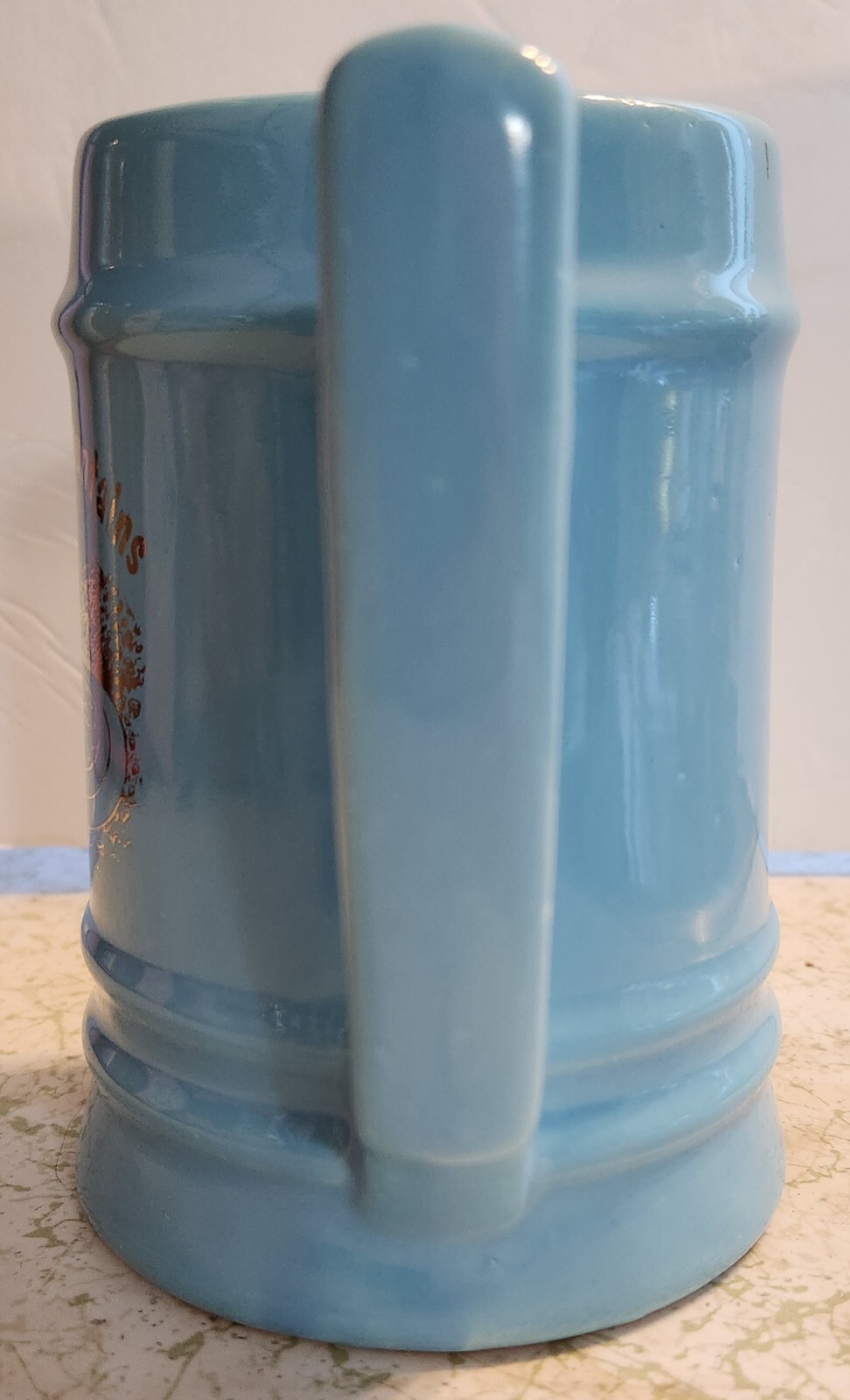VTG Large Ceramic Powder Blue Mug Great Smoky Mountains National Park 20 Oz.