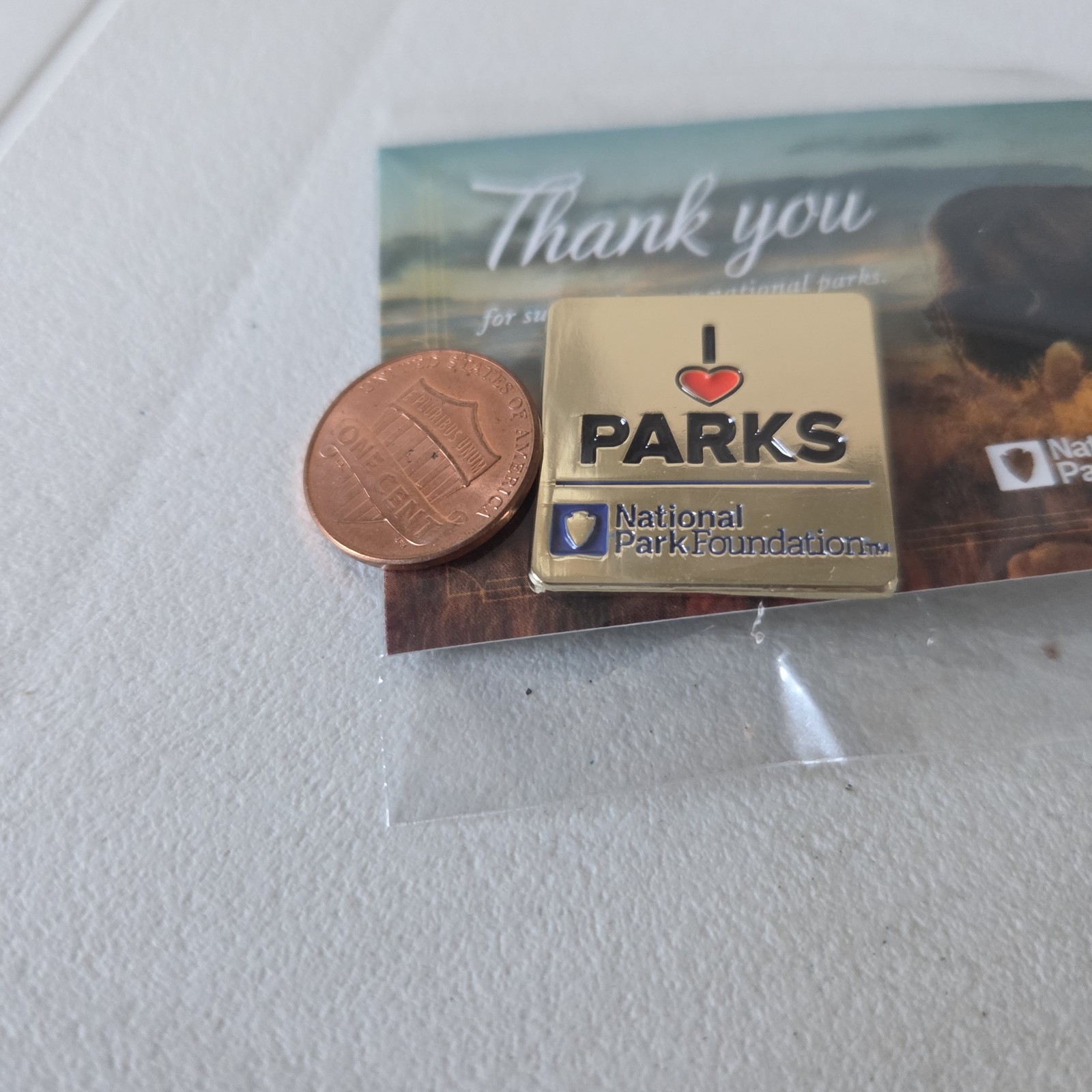 National Park Foundation Supporter Lapel Pin I Heart Love Parks Bison Buffalo