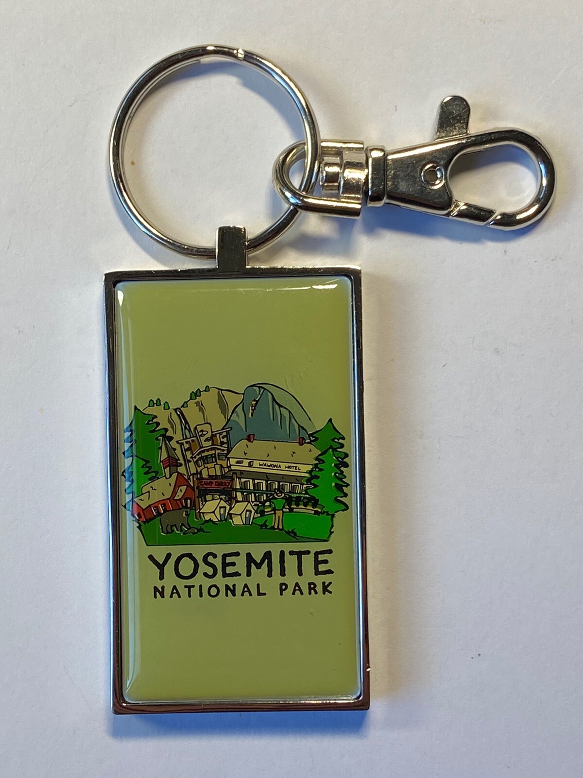 Yosemite National Park Half Dome Wawona Motel Camp Curry 2 Sided Metal Keychain