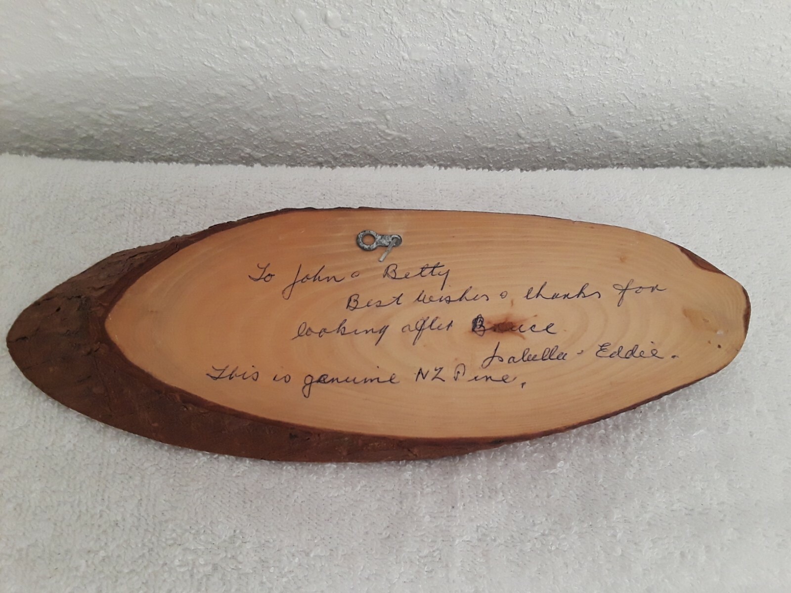 Vtg “MOUNT EGMONT” NEW ZEALAND Pine Wood Slice Wall Plaque Collectable Souvenir
