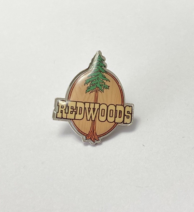 Vintage Redwoods Park California Epoxy Lapel Pin Single Giant Tree Pinback