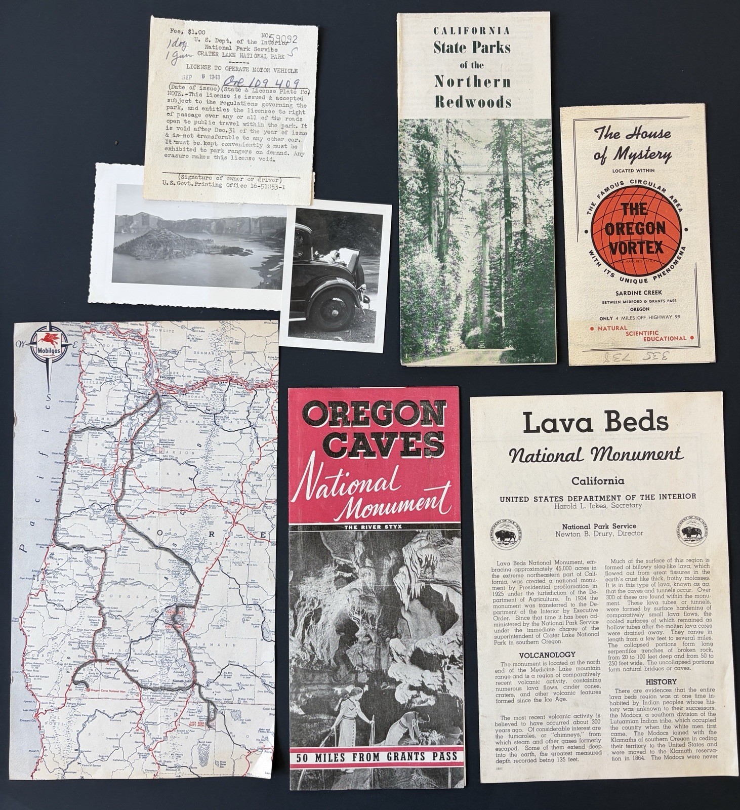 Vintage 1940’s National Park Brochures Oregon And California Redwoods