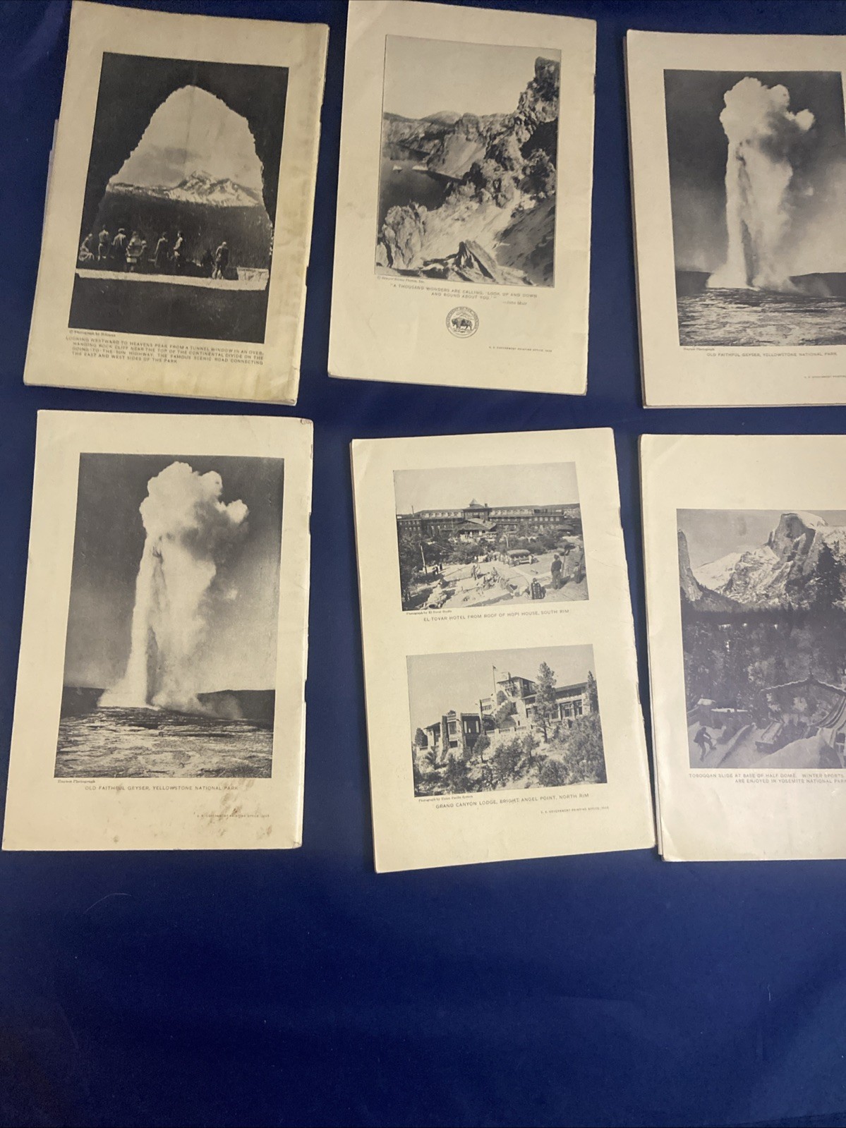 Lot of 6 NATIONAL PARK Guide Books from 1932 & 1933 – VG+ Yosemite Glacier +