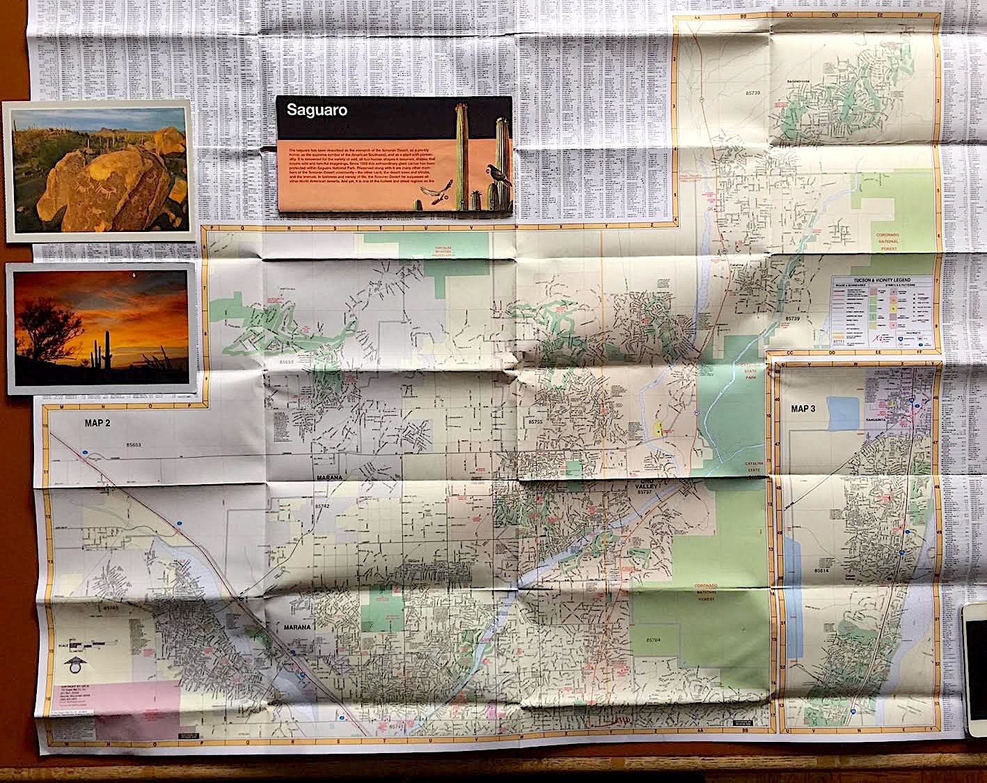 Maps, Guides, Postcards for Saguaro National Park, Tucson AZ