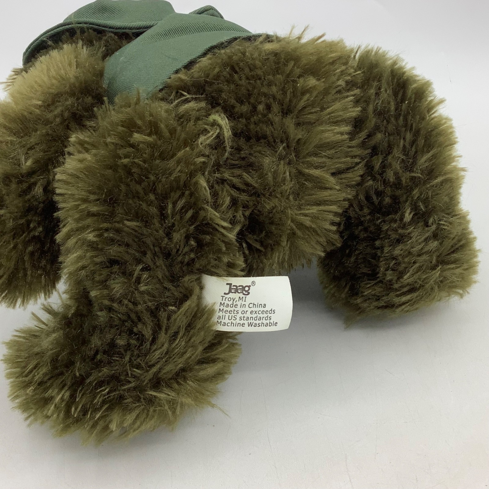 Jaag Junior Ranger Grand Canyon Plush Bear Olive Green Bucket Hat Pocket Vest 7”