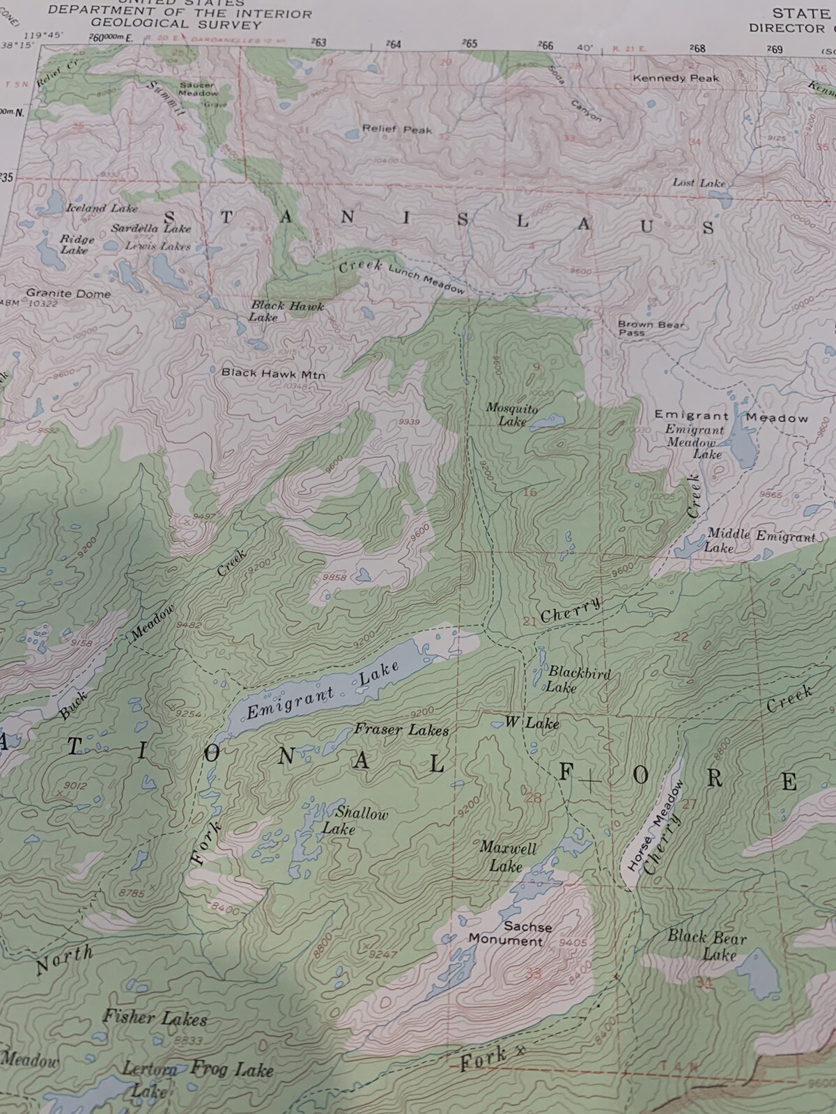 VTG 1956 Topographic Map Tower Peak, Yosemite, CA 22″ x 18″