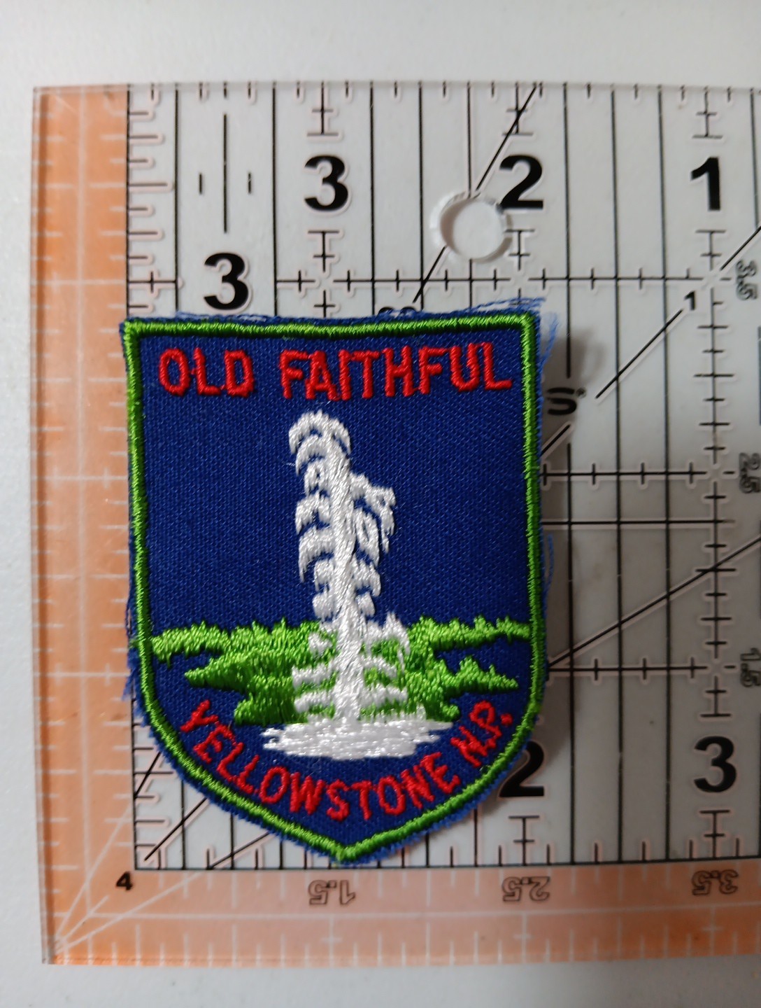 Old Faithful Yellowstone National Park Voyager Patch Vintage Sew On 70’s