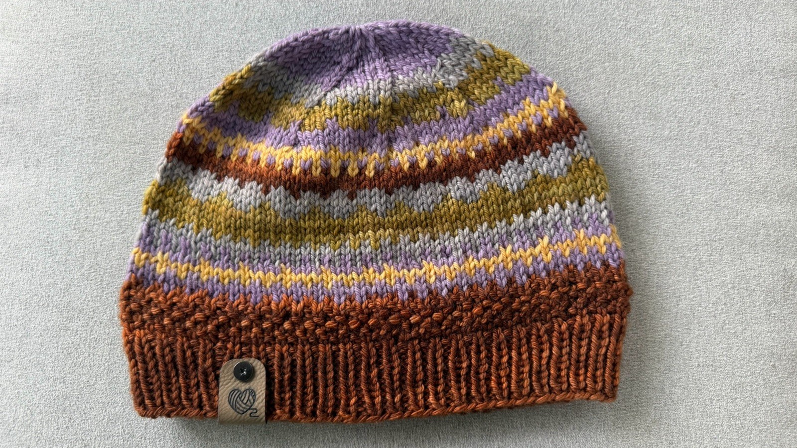 Hand Knit Winder Beanie: Multicolored, Adult medium