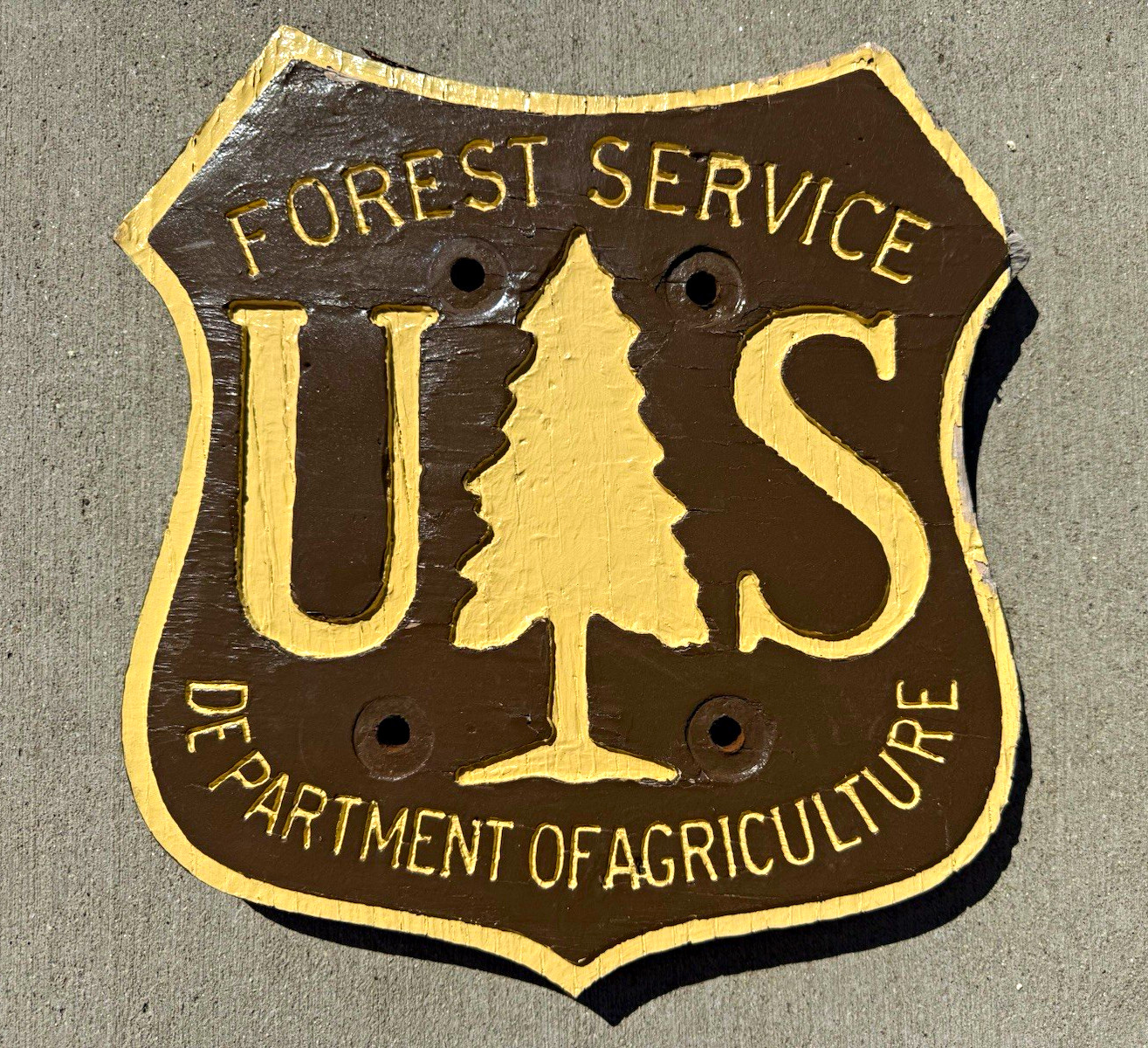 RARE US Forest Service Agriculture WOODEN Shield USFS Original 12” Fantastic!