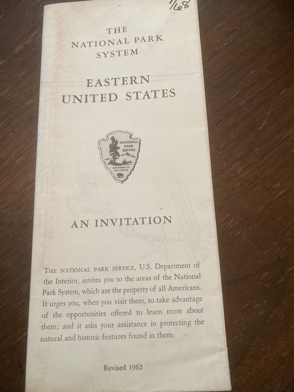1968 Road Map NATIONAL PARKS SYSTEM EASTERN UNITED STATES***FREE SHIPPING***