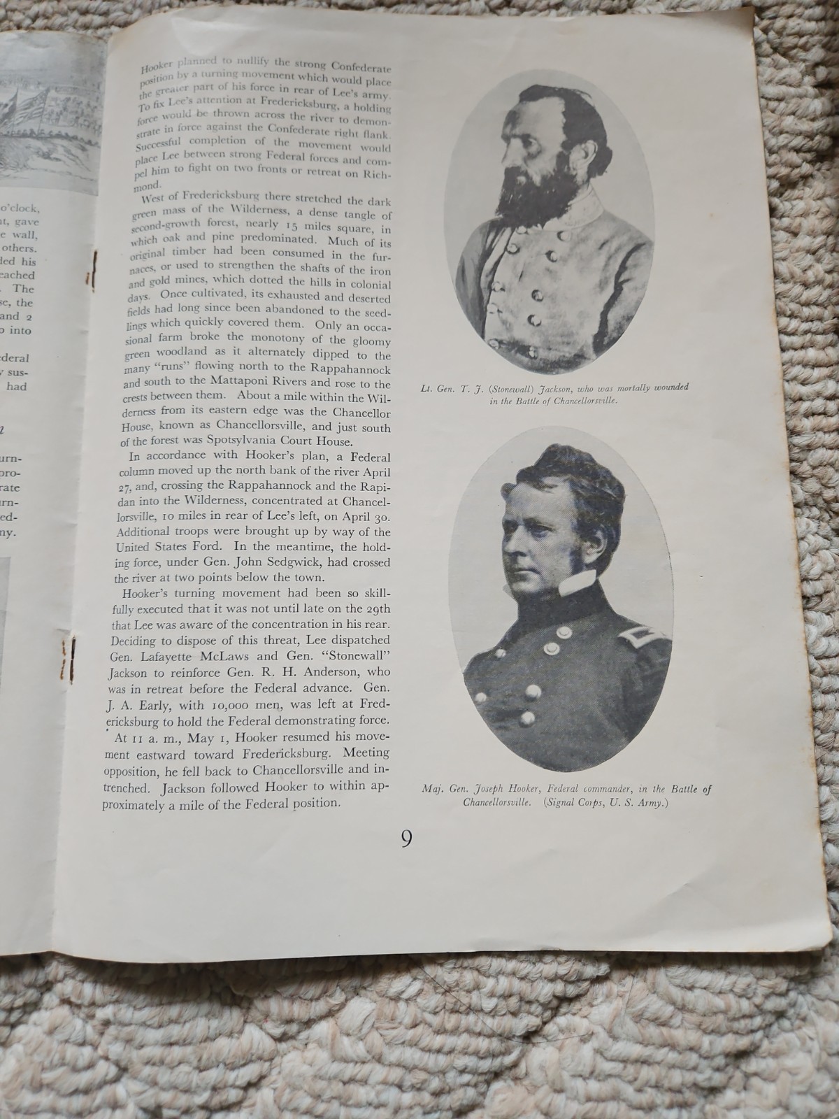 1961 Vntg Pamphlet Of Fredericksburg & Spotsylvania County Nationa Military Park