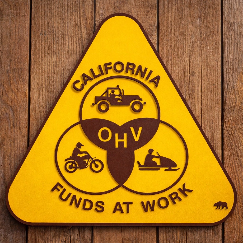California State Park Off Highway Vehicle Sign OHV Funds At Work Recreation