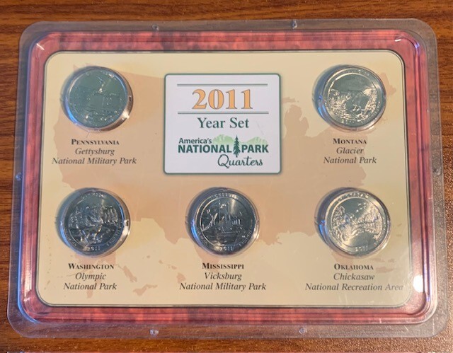 2011 America’s National Park Quarters Mississippi,Montana,Oklahoma,Pennsylvania