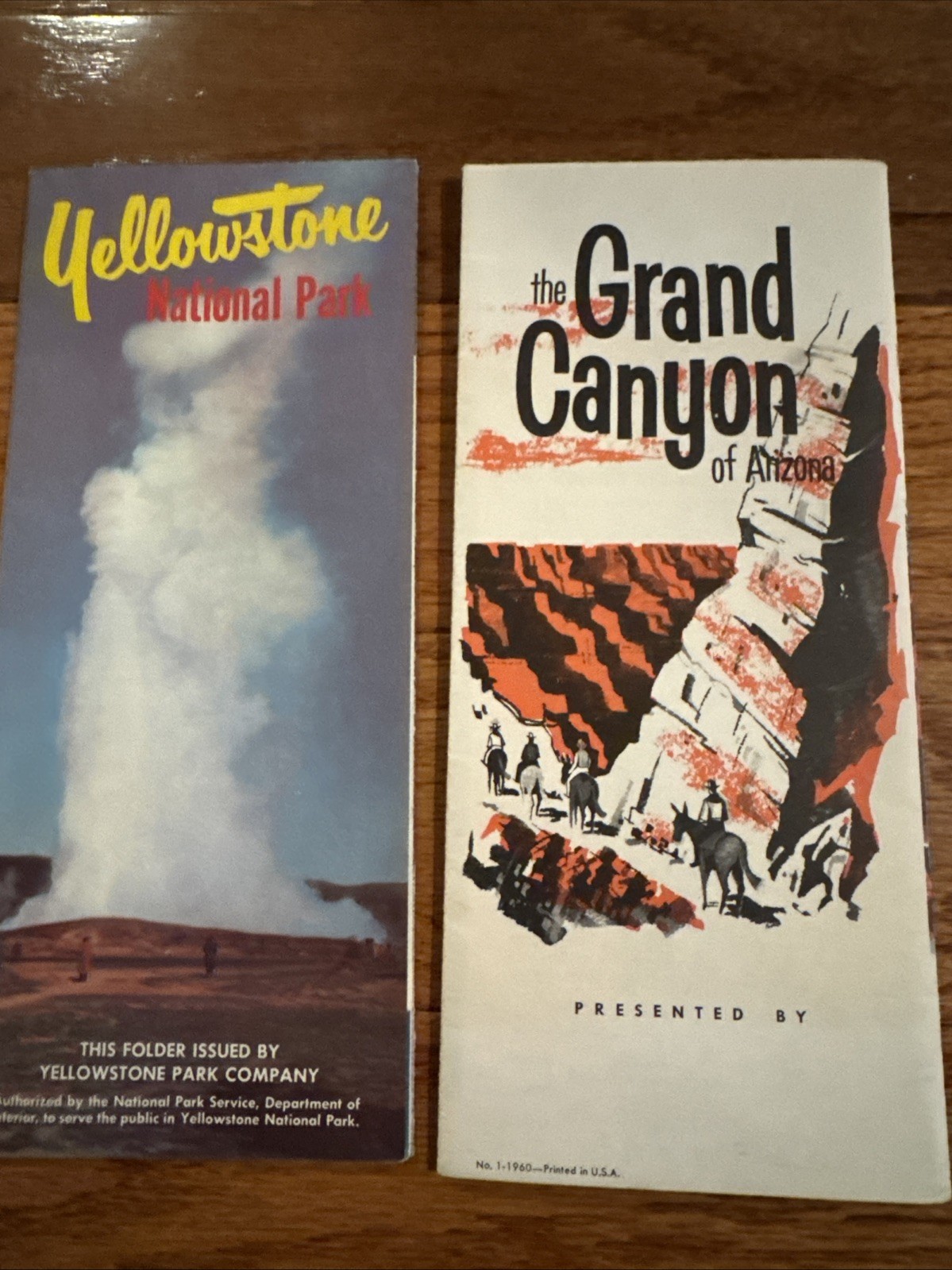 1960s Yellowstone National Park & Grand Canyon Brochure Pair