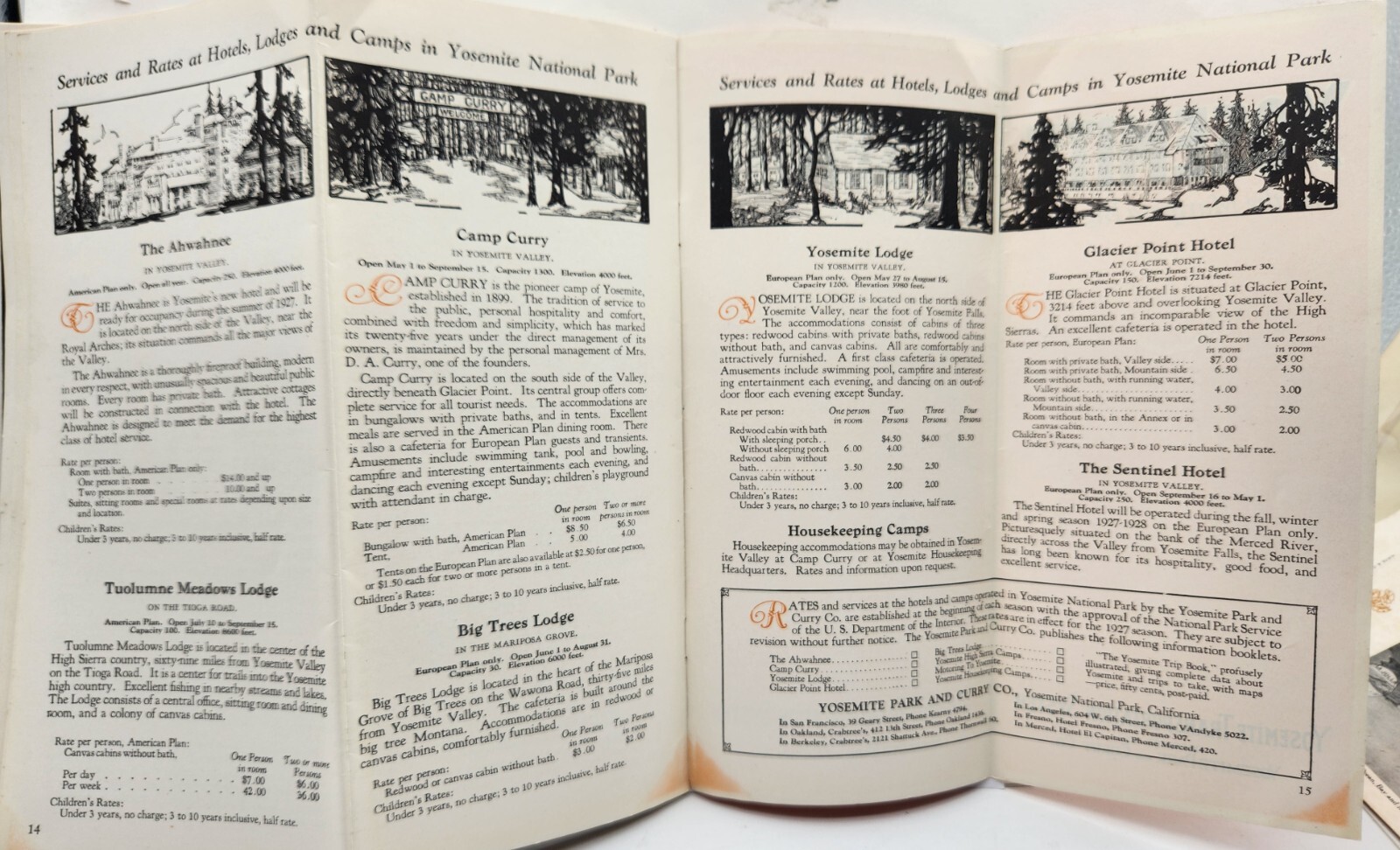 Yosemite and the Mariposa Big Trees Travel Brochure Transportion c.1920s