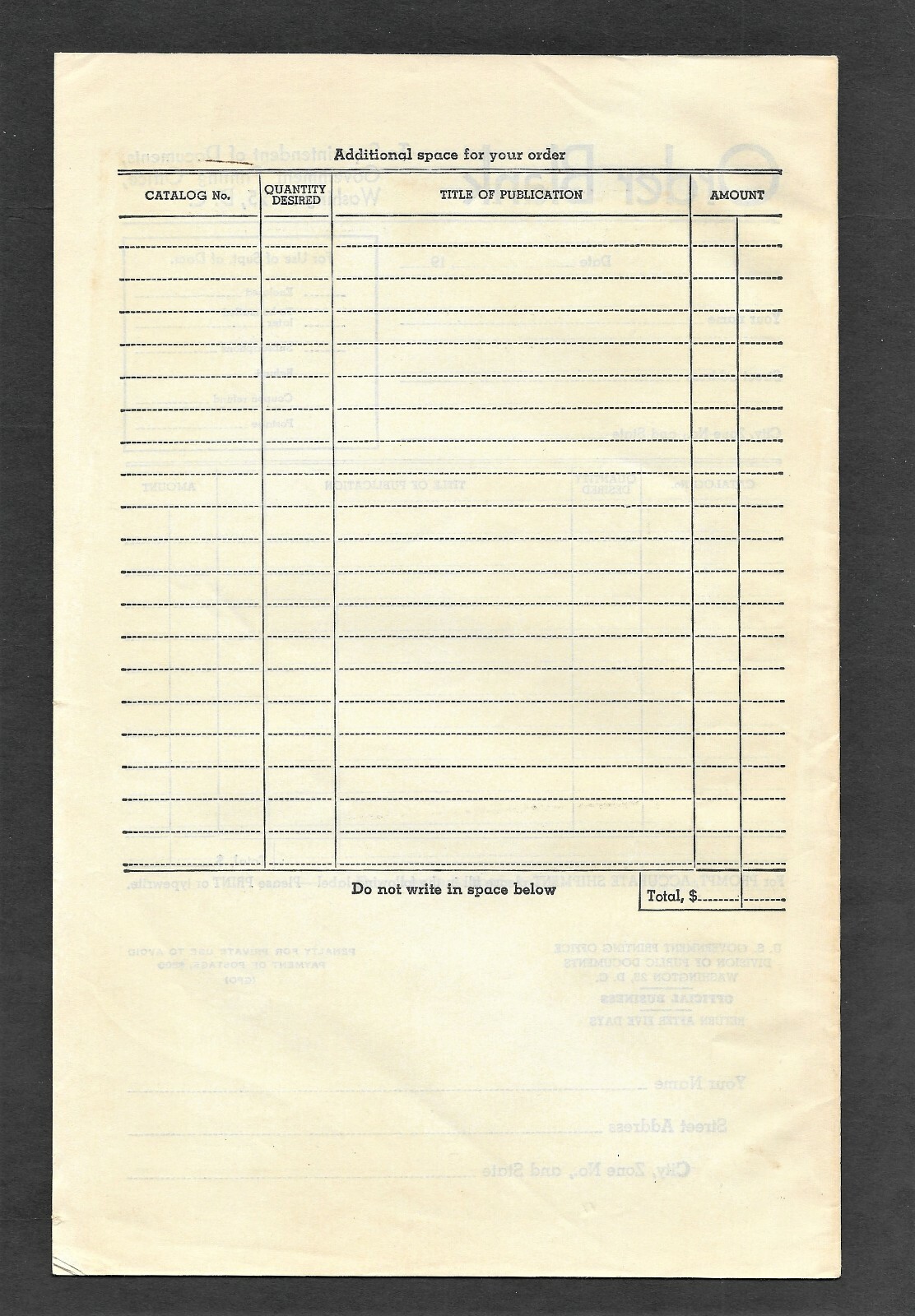 1958 List of National Park for Publications Available for Sale from Government