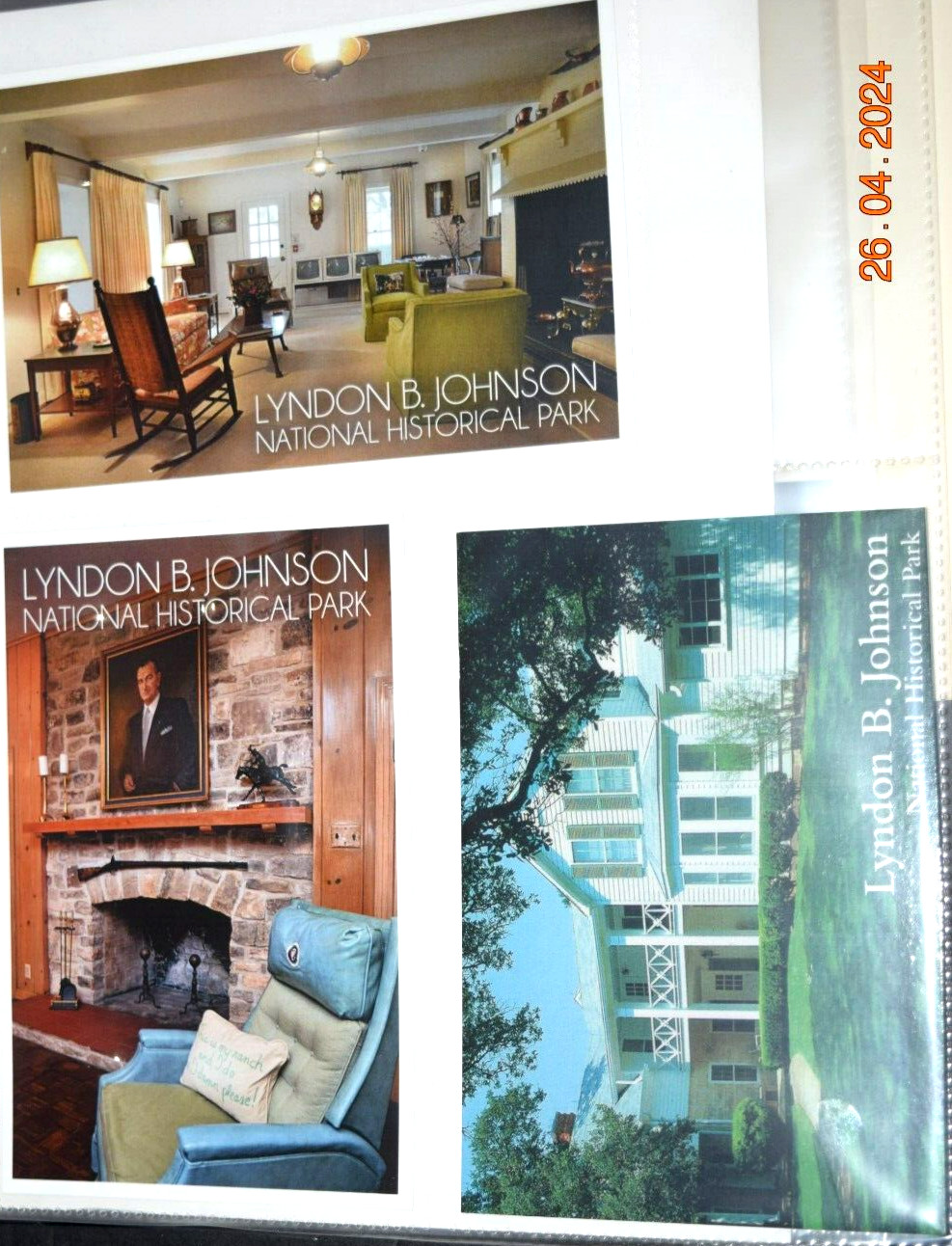 Three (3) NPS LBJ NATIONAL HISTORIC PARK, Postcards, “Home and Interior,” New