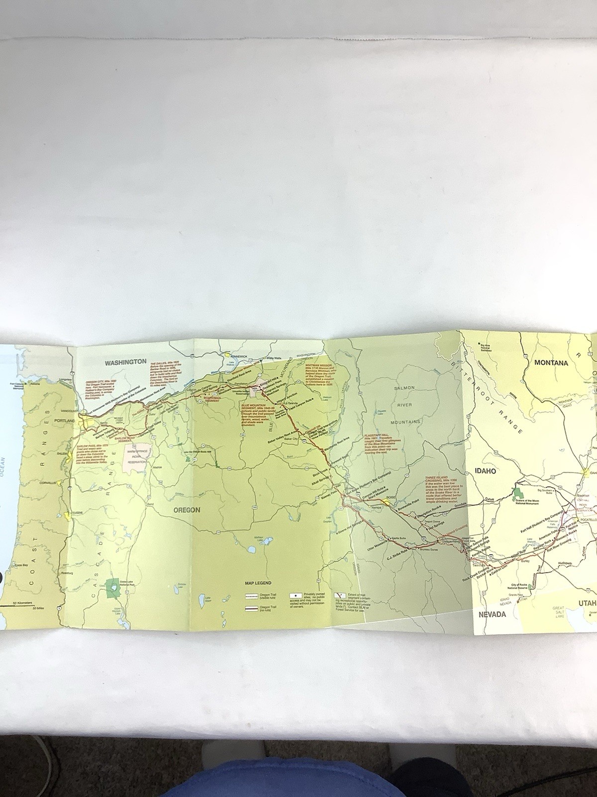 Oregon Trail National Historic Trail Map & Tourist Guide 1985 Covered Wagons