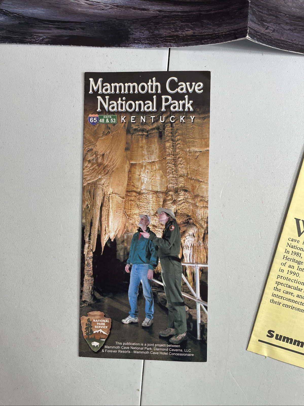 Mammoth Cave National Park Kentucky Map / Brochure / 2006 Programs & Ticket Stub