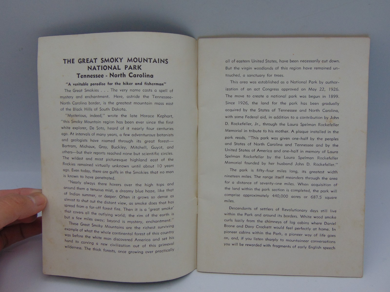 Great smoky mountains national park book vintage Jim Thompson Company 1930’s