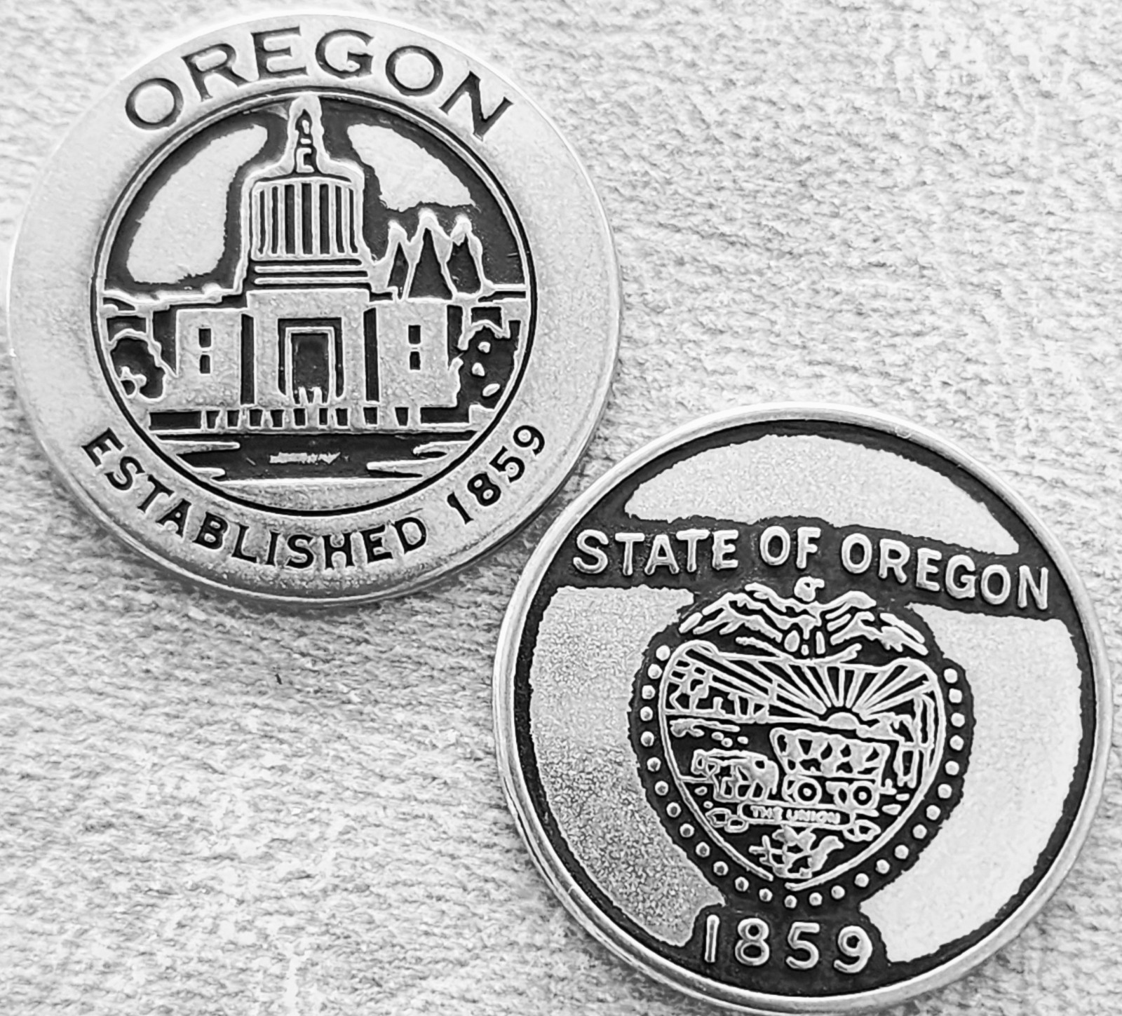 STATE OF OREGON – CAPITOL AND SEAL – NATIONAL PARK TYPE TOKEN – FREE SHIPPING