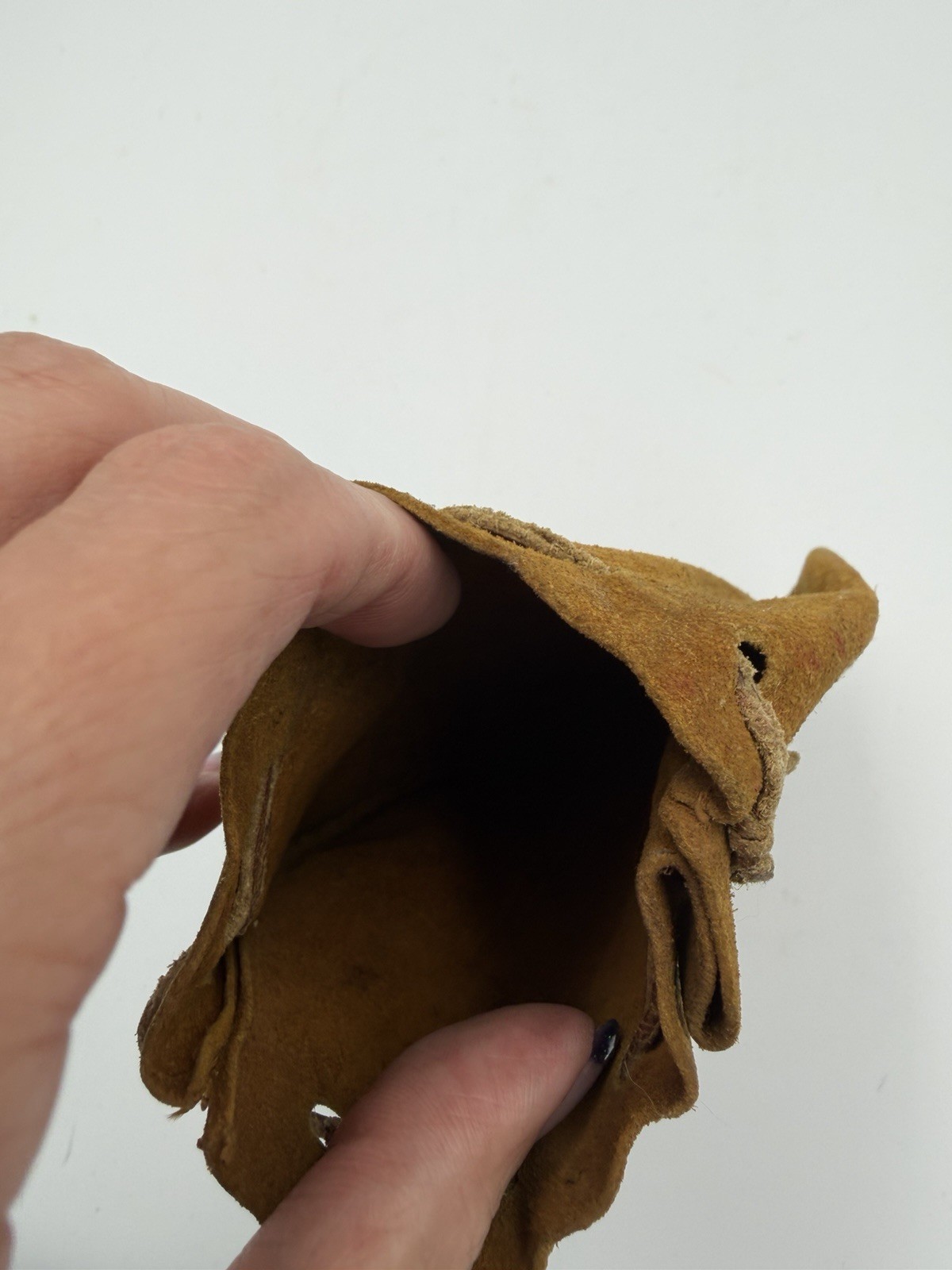 Marble Bag Vintage 1950s Yellowstone Park Suede Leather Souvenir Pouch