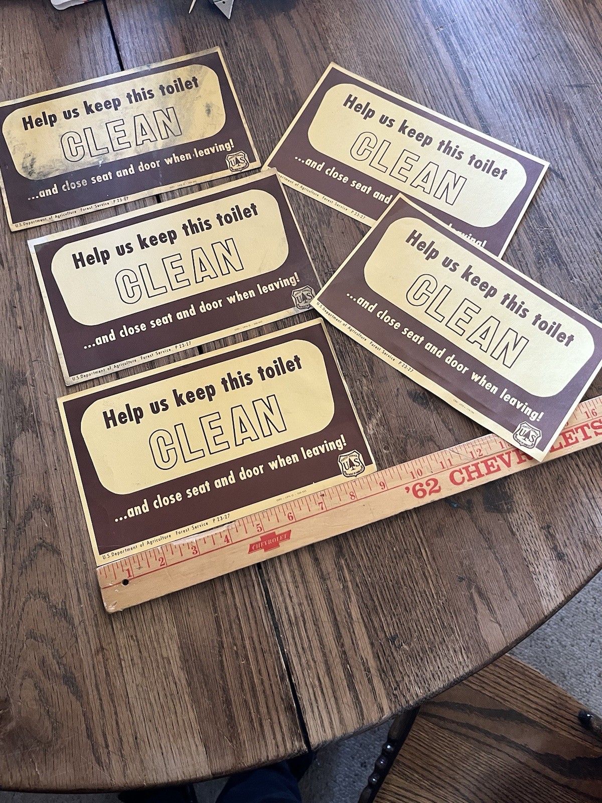 Vintage 1970s USFS US Forest Service “Please Help Keep the Toilet Clean” Signs