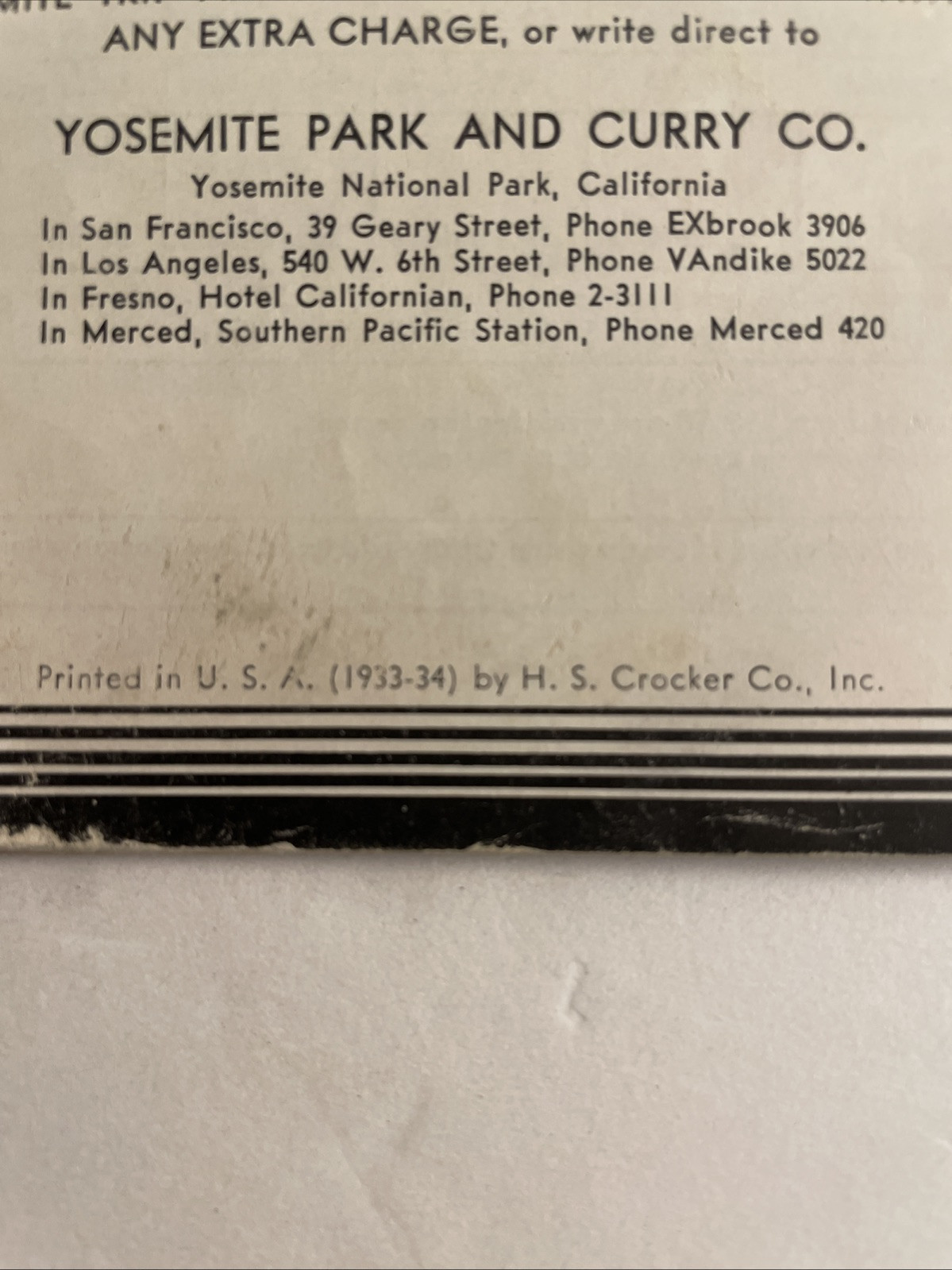1930’s Yosemite and its Big Trees Park CA Brochure Travel Pamphlet