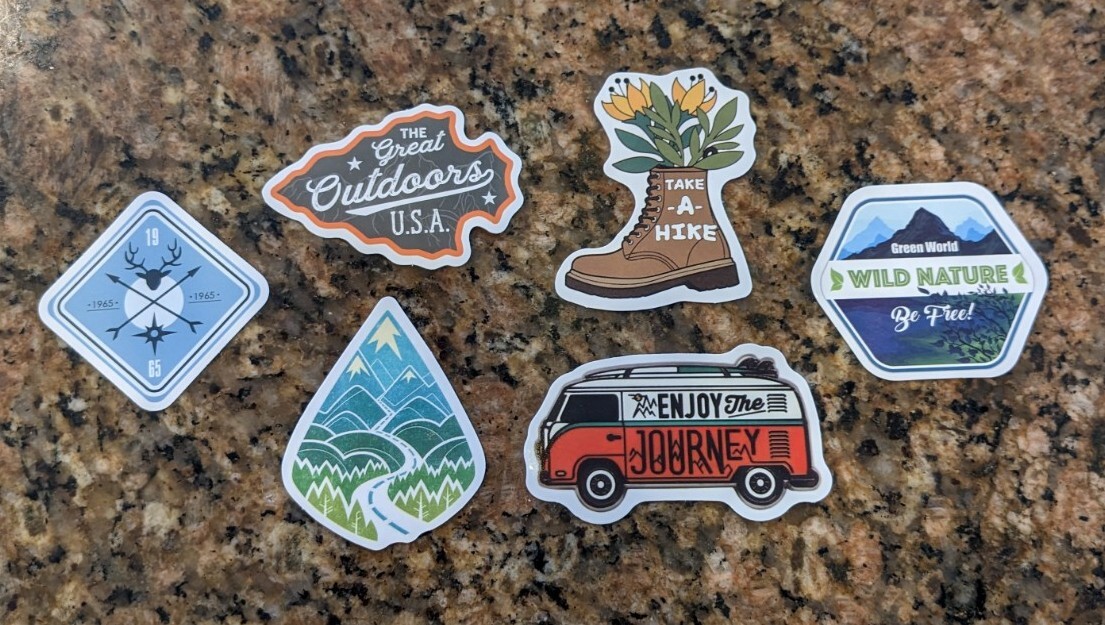 A set of Camping Outdoor Sticker Decals