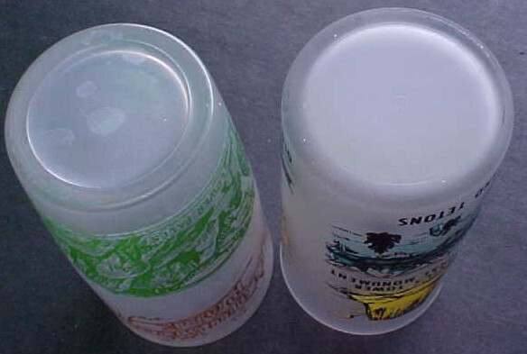 Vintage Yellowstone National Park & Wyoming Old Faithful Tetons Frosted Glass