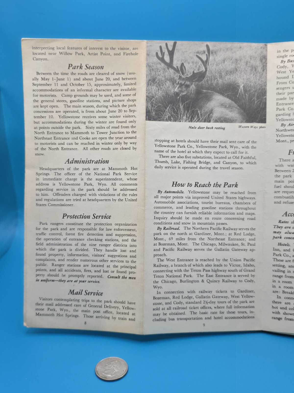 VINTAGE 1947 & 1948 YELLOWSTONE NATIONAL PARK BROCHURE LOT Official Travel…