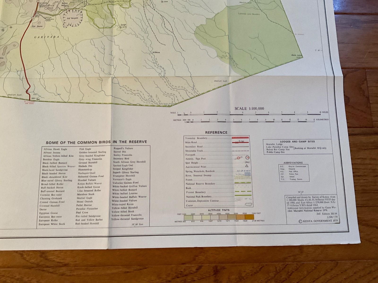 Map of Marsabit National Park and Reserve, Copyright 1979 Kenya Government