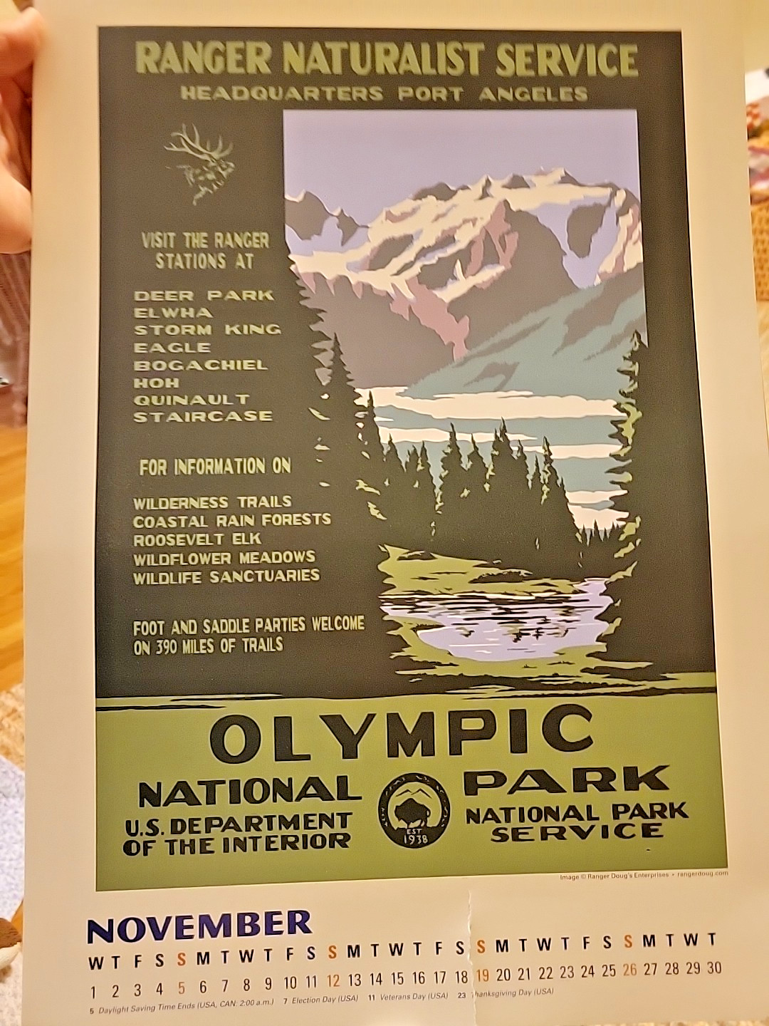 2023 NATIONAL PARKS POSTER ART OF THE WPA OVERSIZE WALL CALENDAR 19″x13.5″ READ