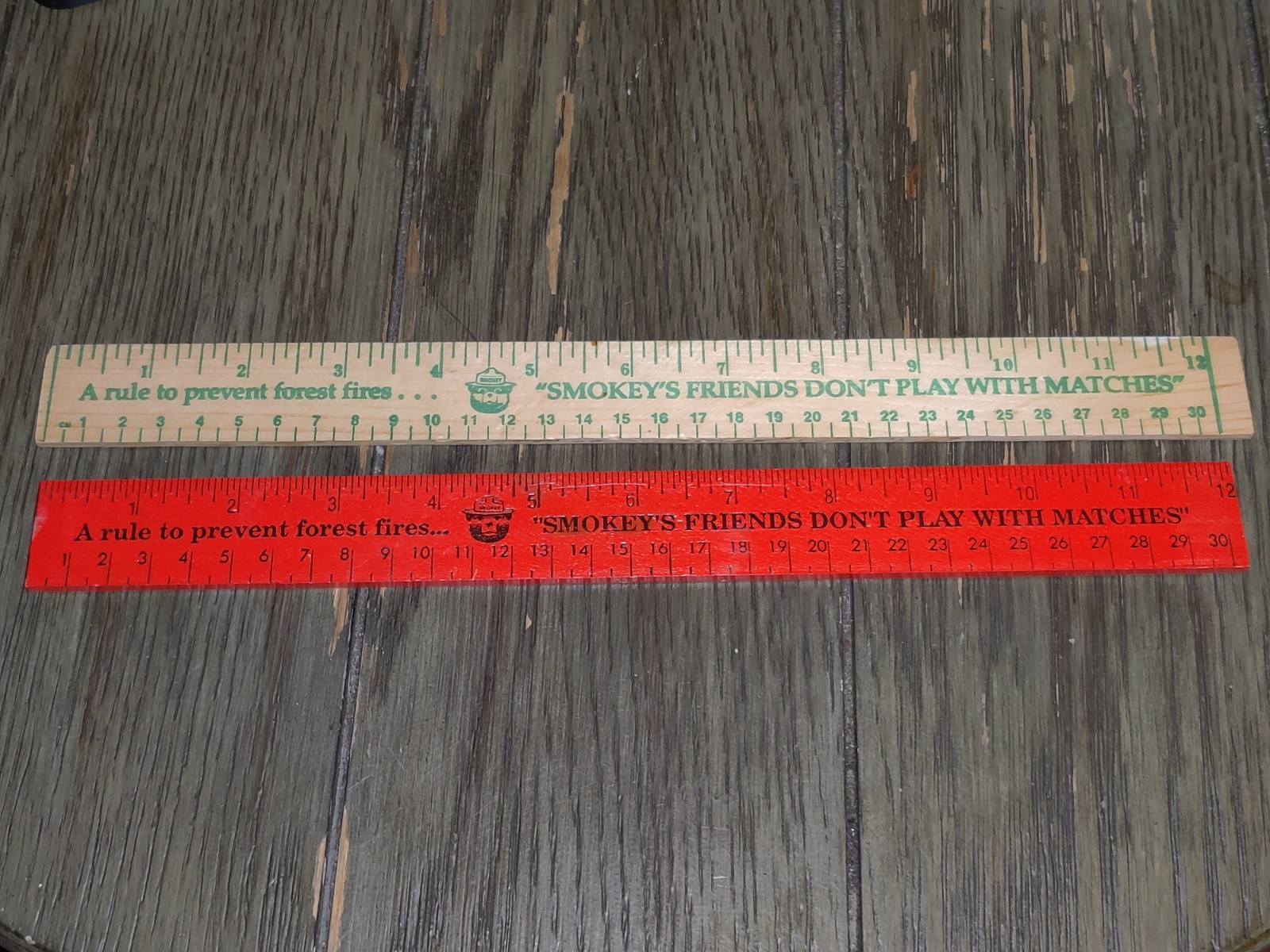 Smokey The Bear Wood Rulers Smokey’s Friends Don’t Play With Matches Forest Svc