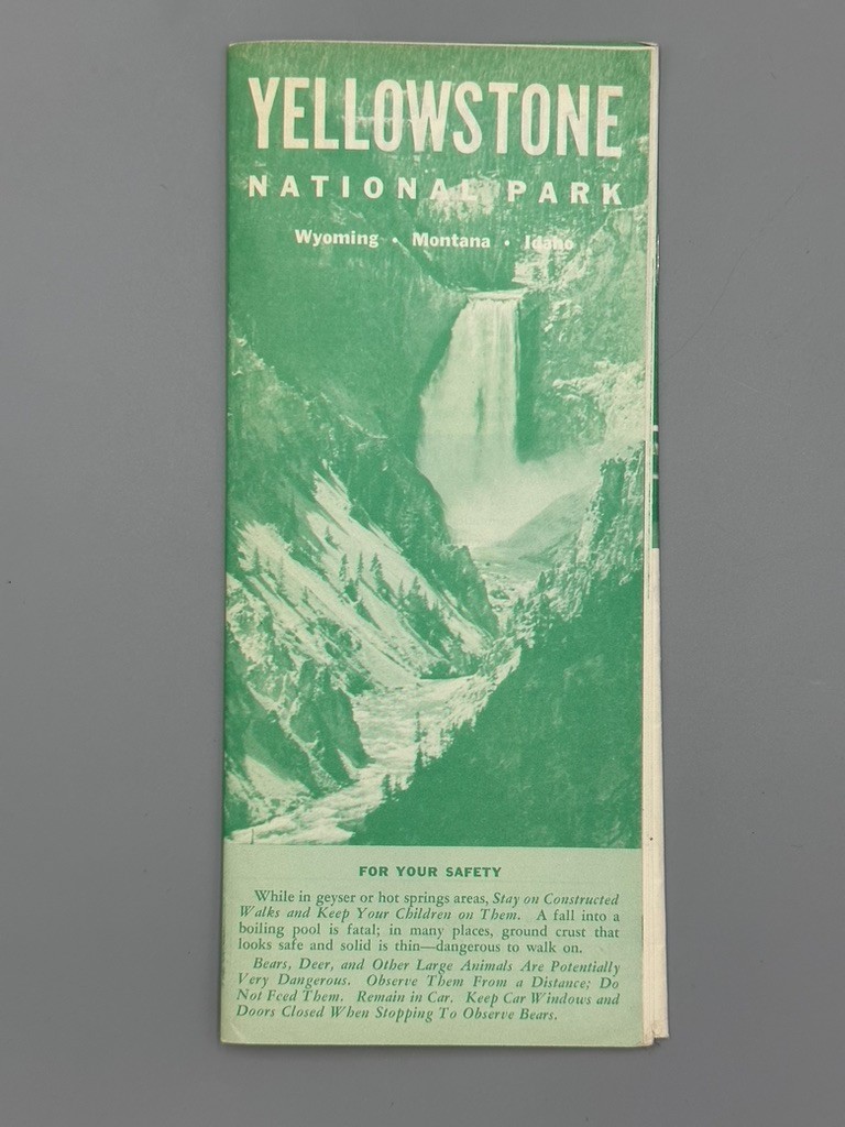 1961 YELLOWSTONE National Park Service Travel BROCHURE Wyoming Montana Idaho