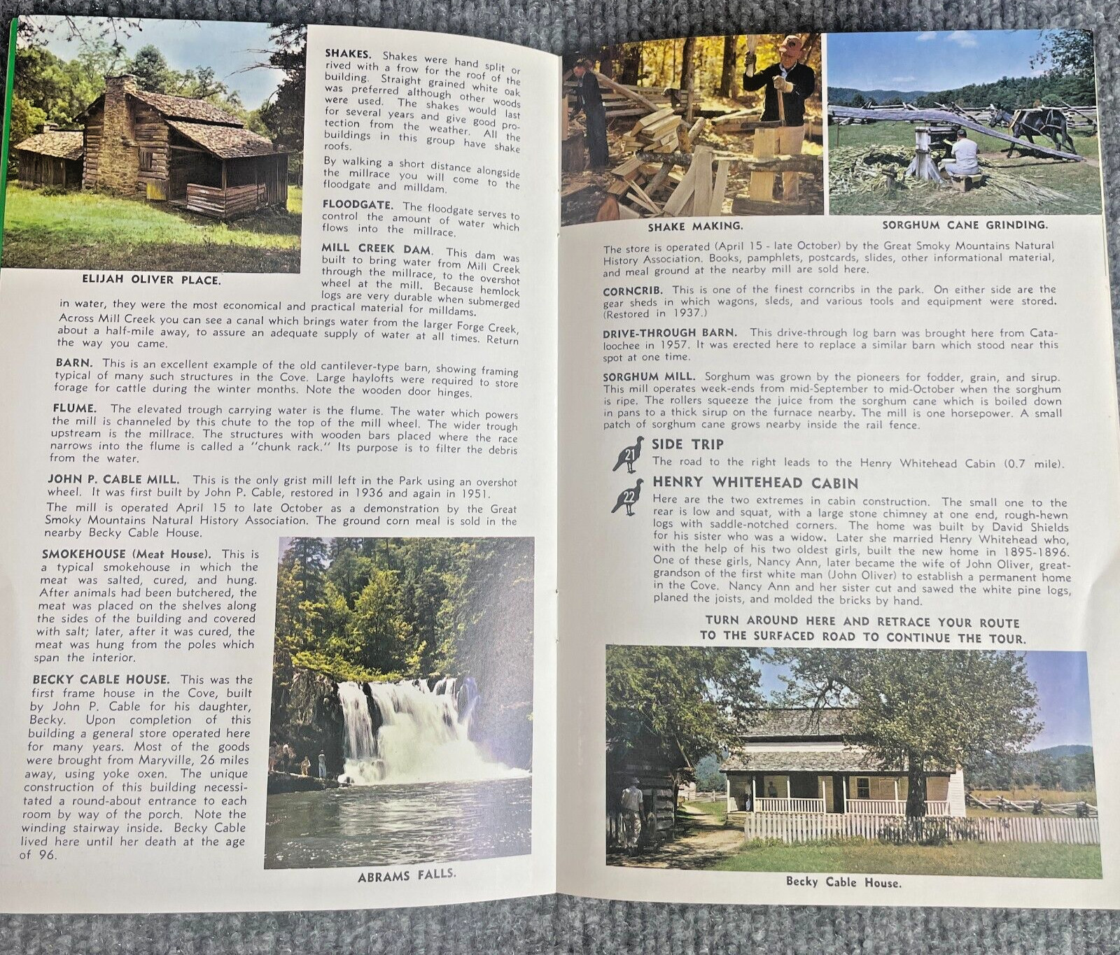 Vintage 1970s Cades Cove Self-Guiding Auto Tour Travel Guide Brochure Booklet