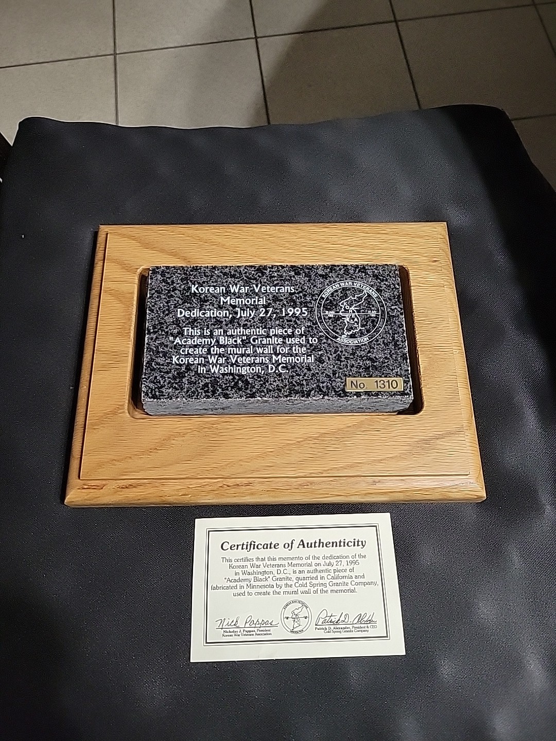 1995 Korean War Veterans Memorial DC actually used Granite remnant Numbered 1310