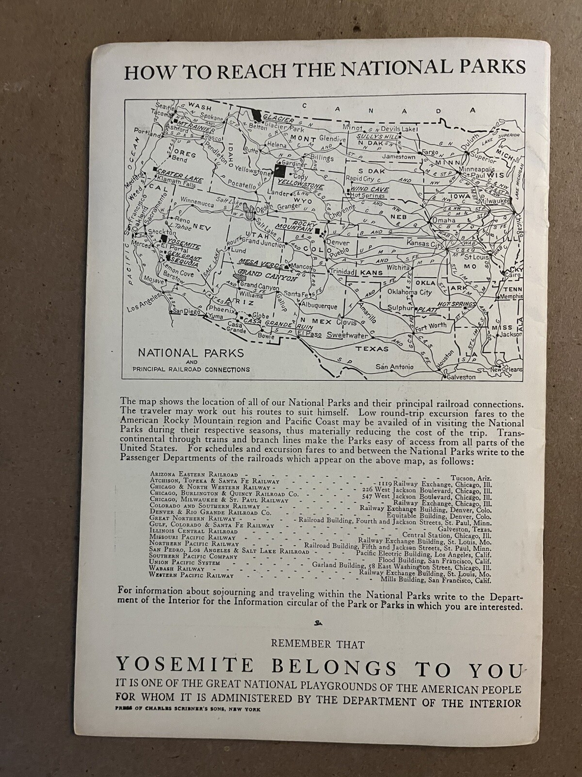 Vintage Yosemite National Park Photo Guide Paperback book
